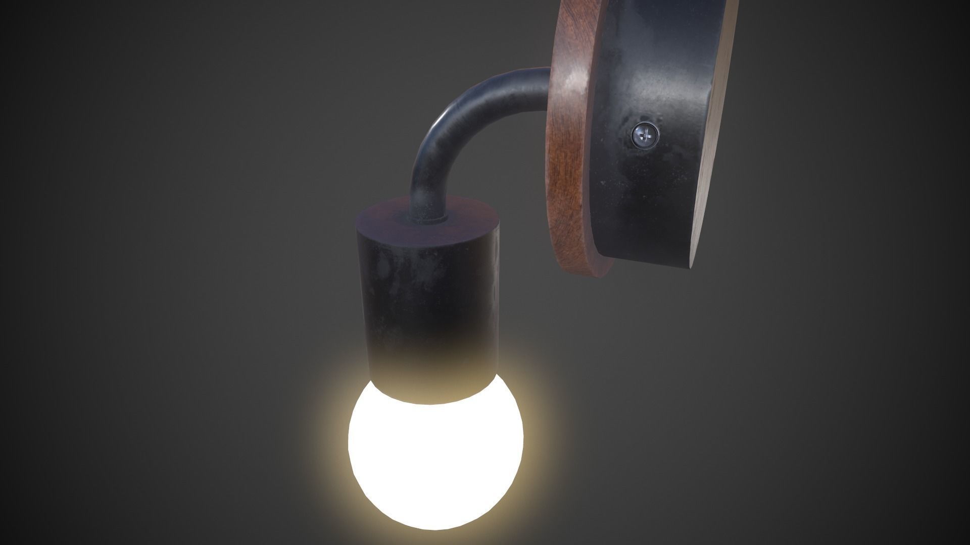 Night Lamp Wall Mounted Low-poly 3D model_6