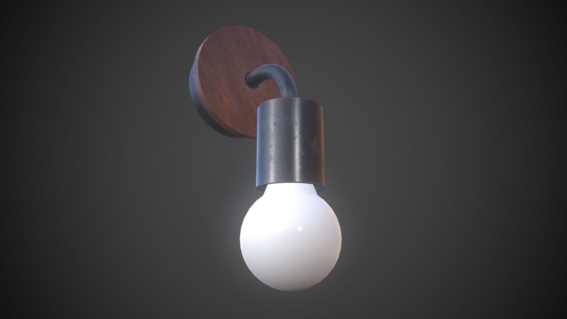 Night Lamp Wall Mounted Low-poly 3D model_8
