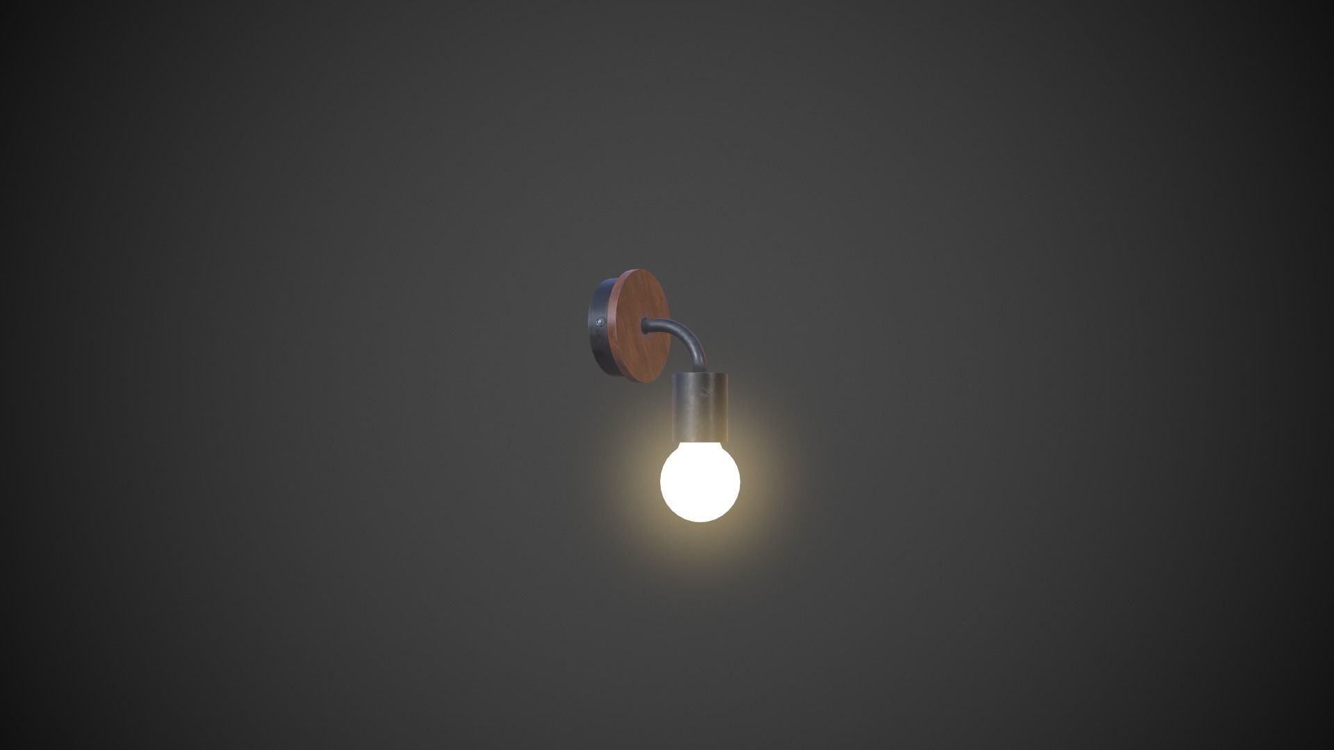 Night Lamp Wall Mounted Low-poly 3D model_9