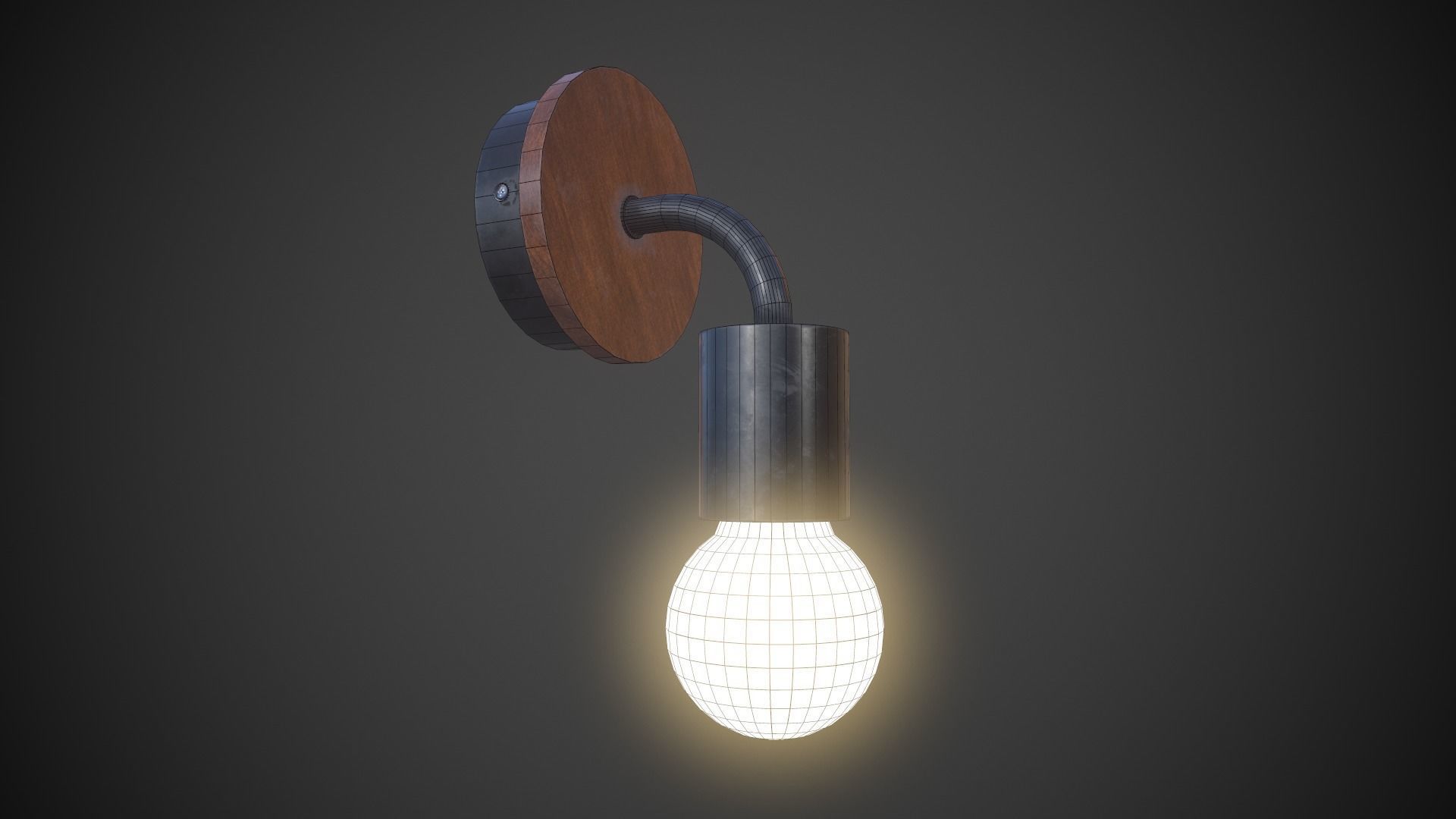Night Lamp Wall Mounted Low-poly 3D model_10
