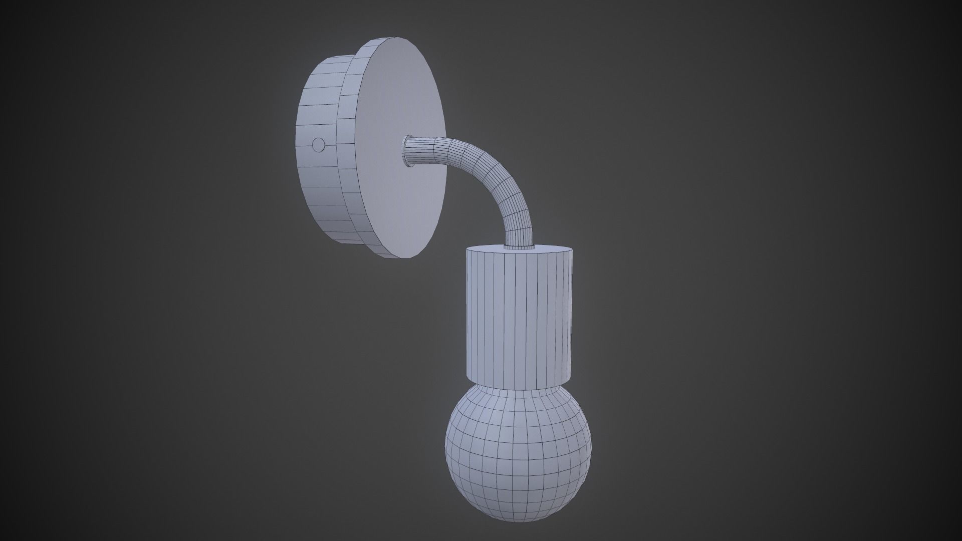 Night Lamp Wall Mounted Low-poly 3D model_11