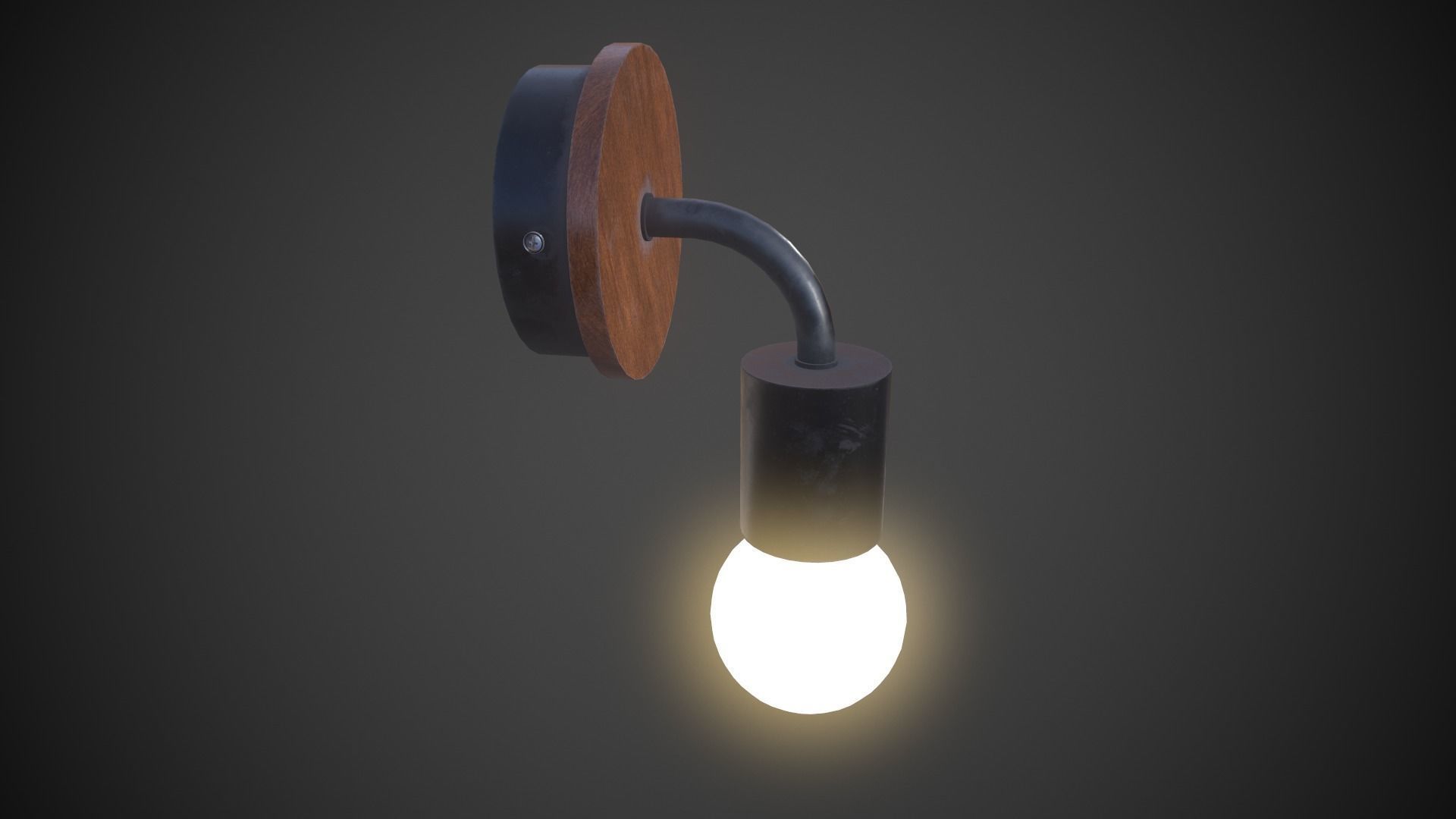 Night Lamp Wall Mounted Low-poly 3D model_2
