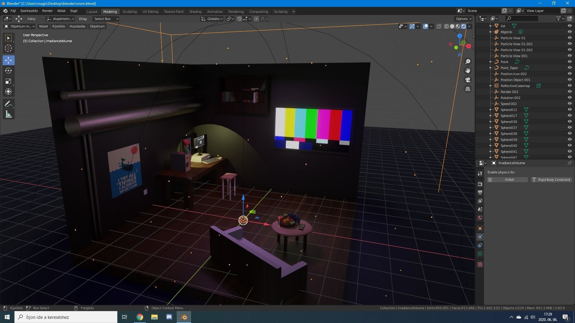 Low poly 3D room modeling Free low-poly 3D model_3