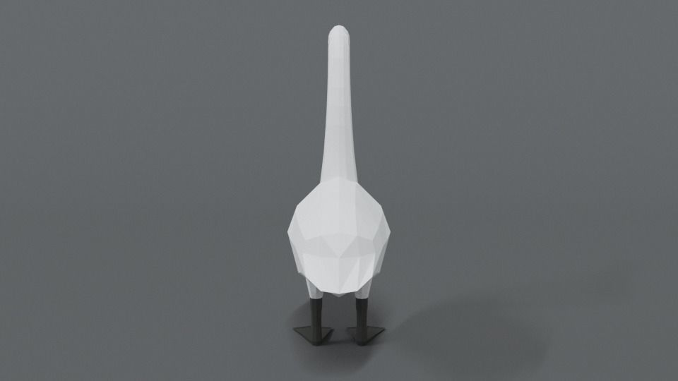 Low Poly Cartoon Swan Low-poly 3D model_3