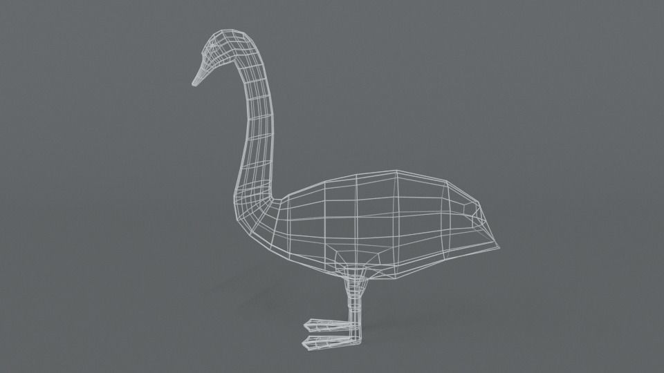 Low Poly Cartoon Swan Low-poly 3D model_10