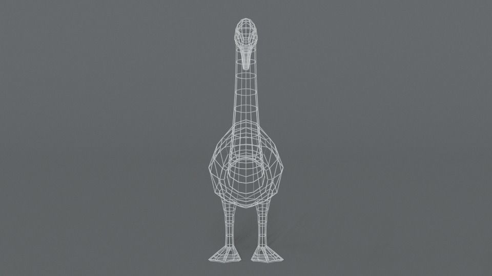 Low Poly Cartoon Swan Low-poly 3D model_16