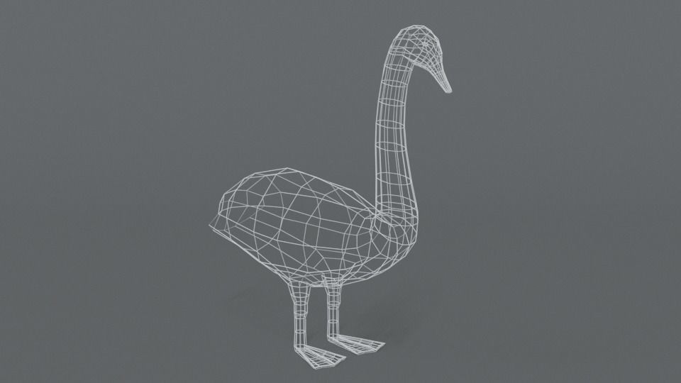 Low Poly Cartoon Swan Low-poly 3D model_15