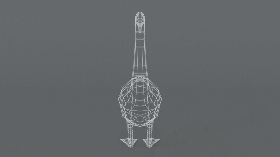 Low Poly Cartoon Swan Low-poly 3D model_12