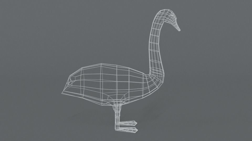 Low Poly Cartoon Swan Low-poly 3D model_14