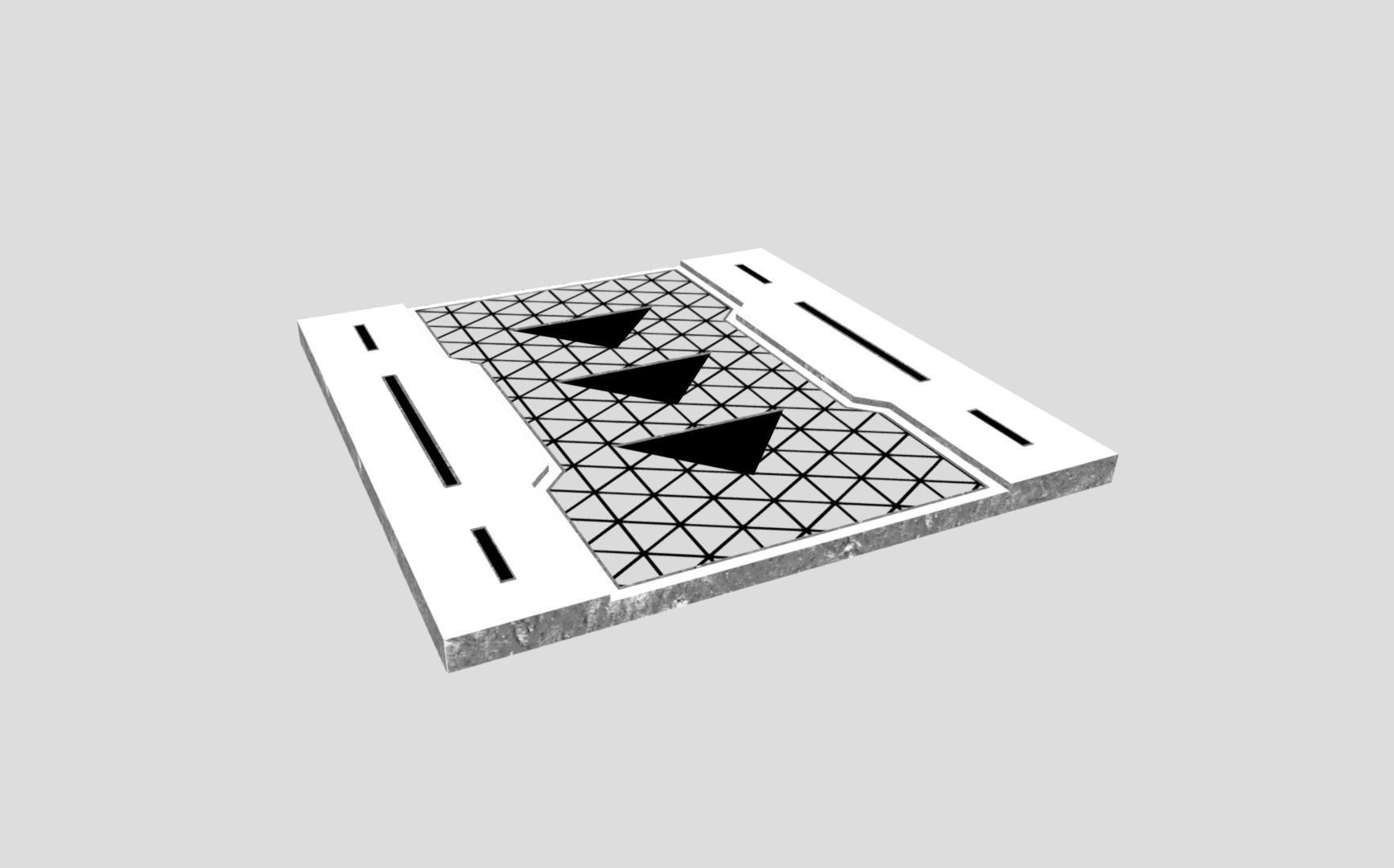 Sci-fi Floor Element Low-poly 3D model_14