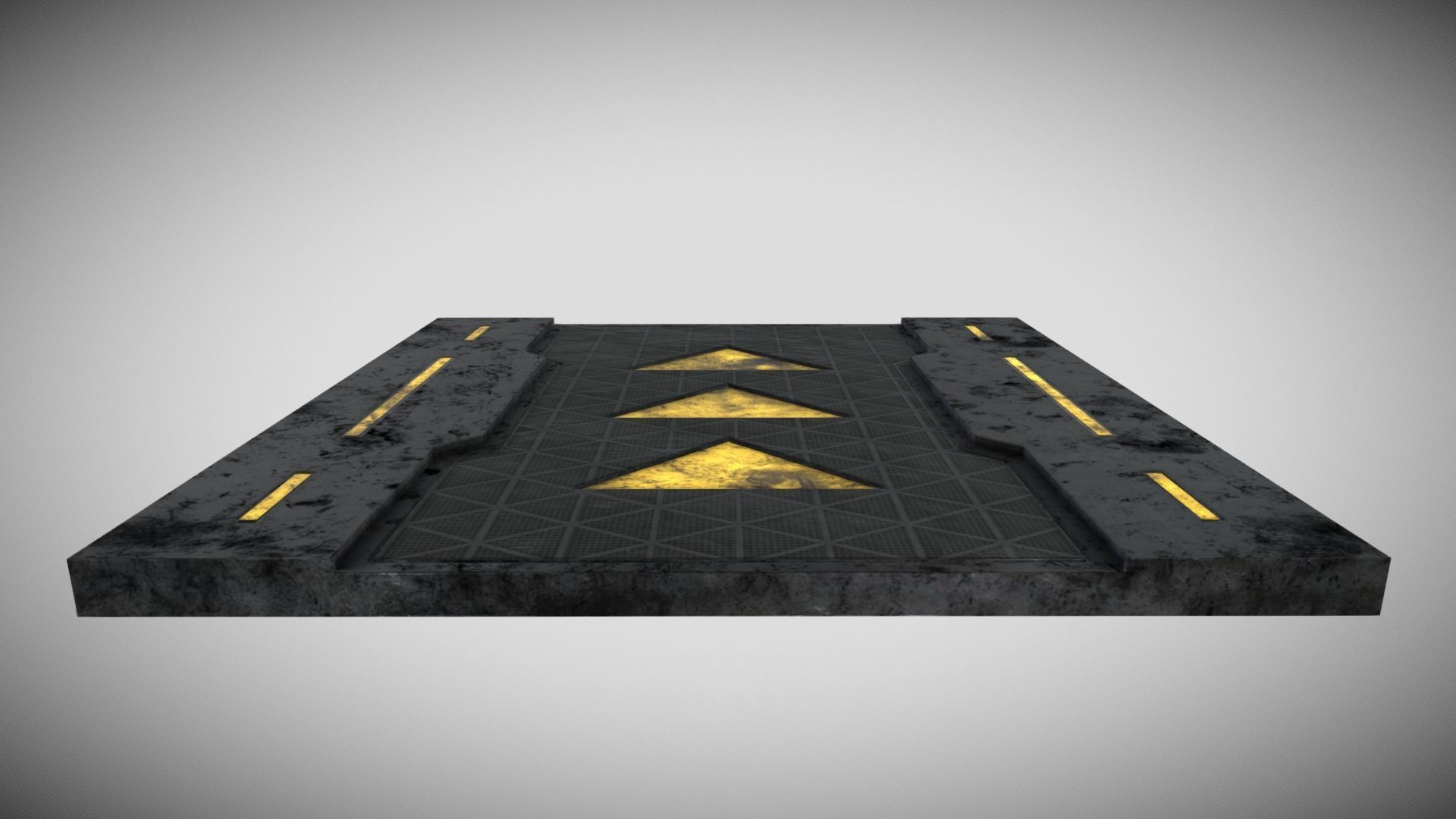 Sci-fi Floor Element Low-poly 3D model_2