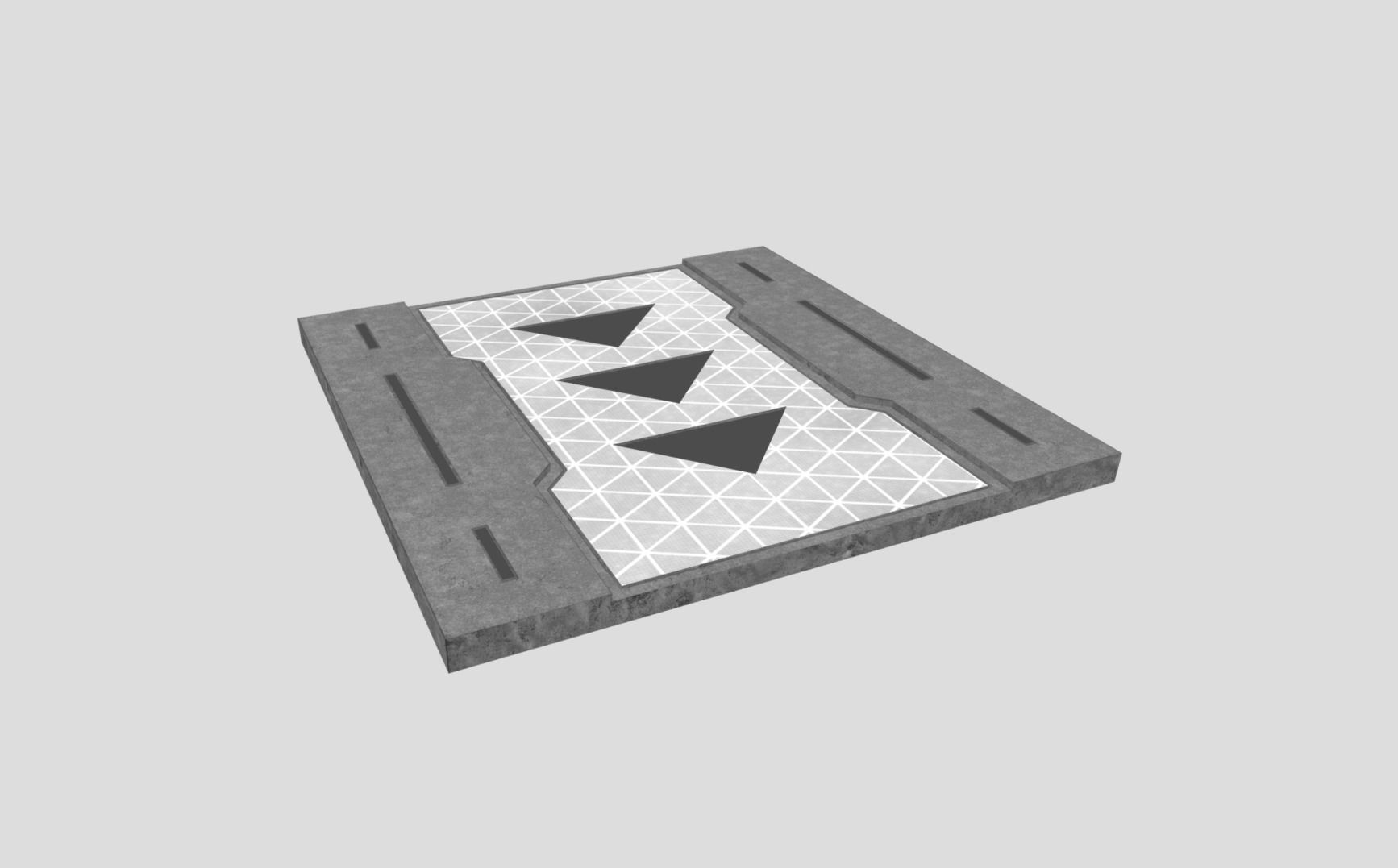 Sci-fi Floor Element Low-poly 3D model_13