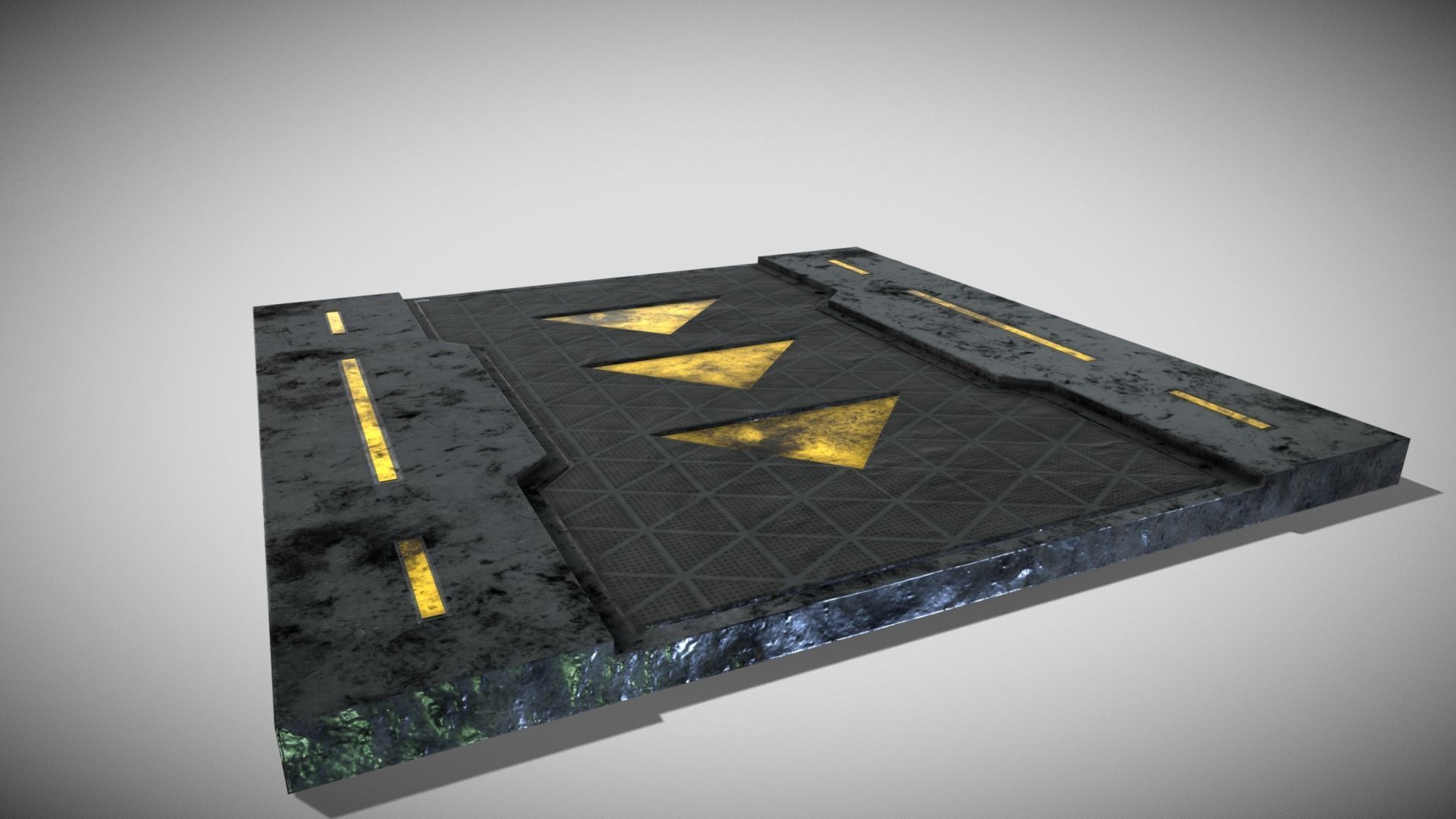 Sci-fi Floor Element Low-poly 3D model_7