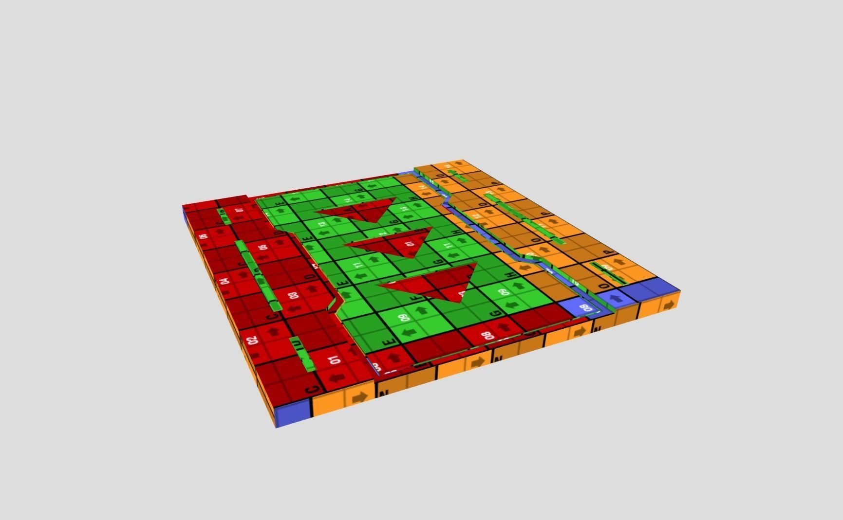 Sci-fi Floor Element Low-poly 3D model_9
