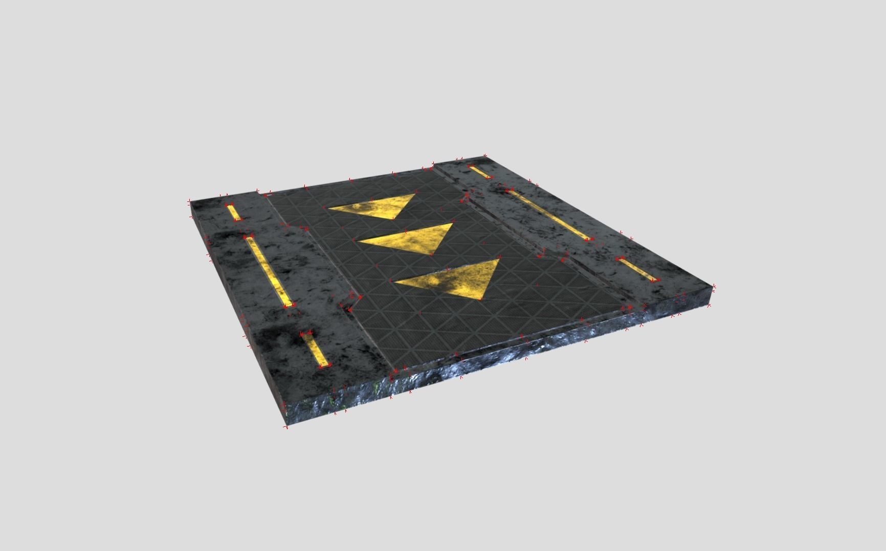 Sci-fi Floor Element Low-poly 3D model_10