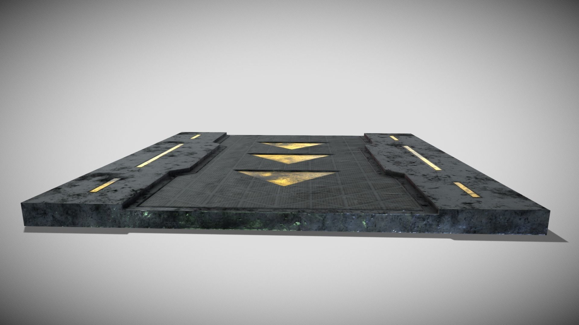 Sci-fi Floor Element Low-poly 3D model_3