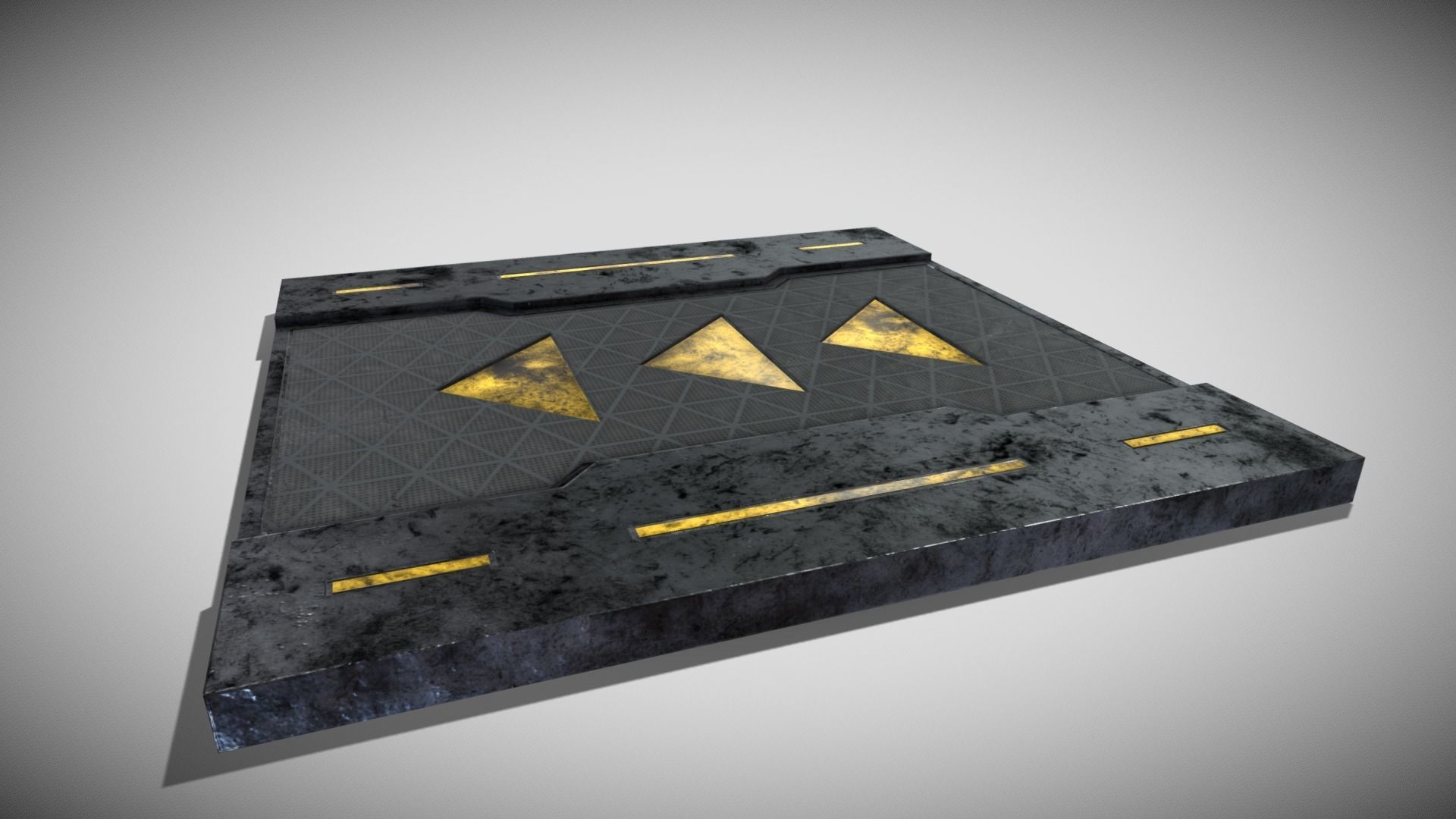 Sci-fi Floor Element Low-poly 3D model_6