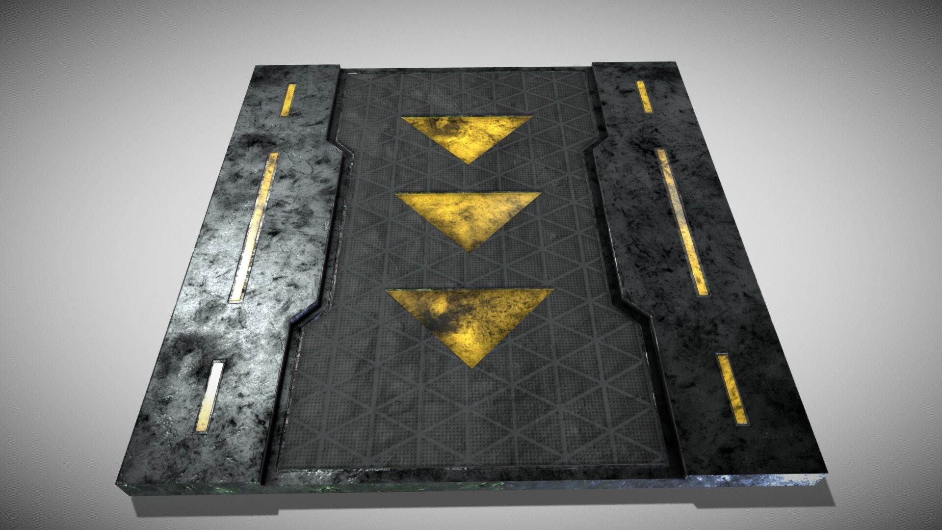 Sci-fi Floor Element Low-poly 3D model_5