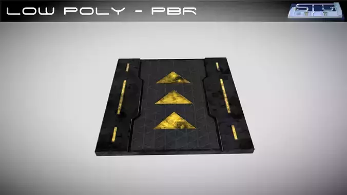 Sci-fi Floor Element Low-poly 3D model