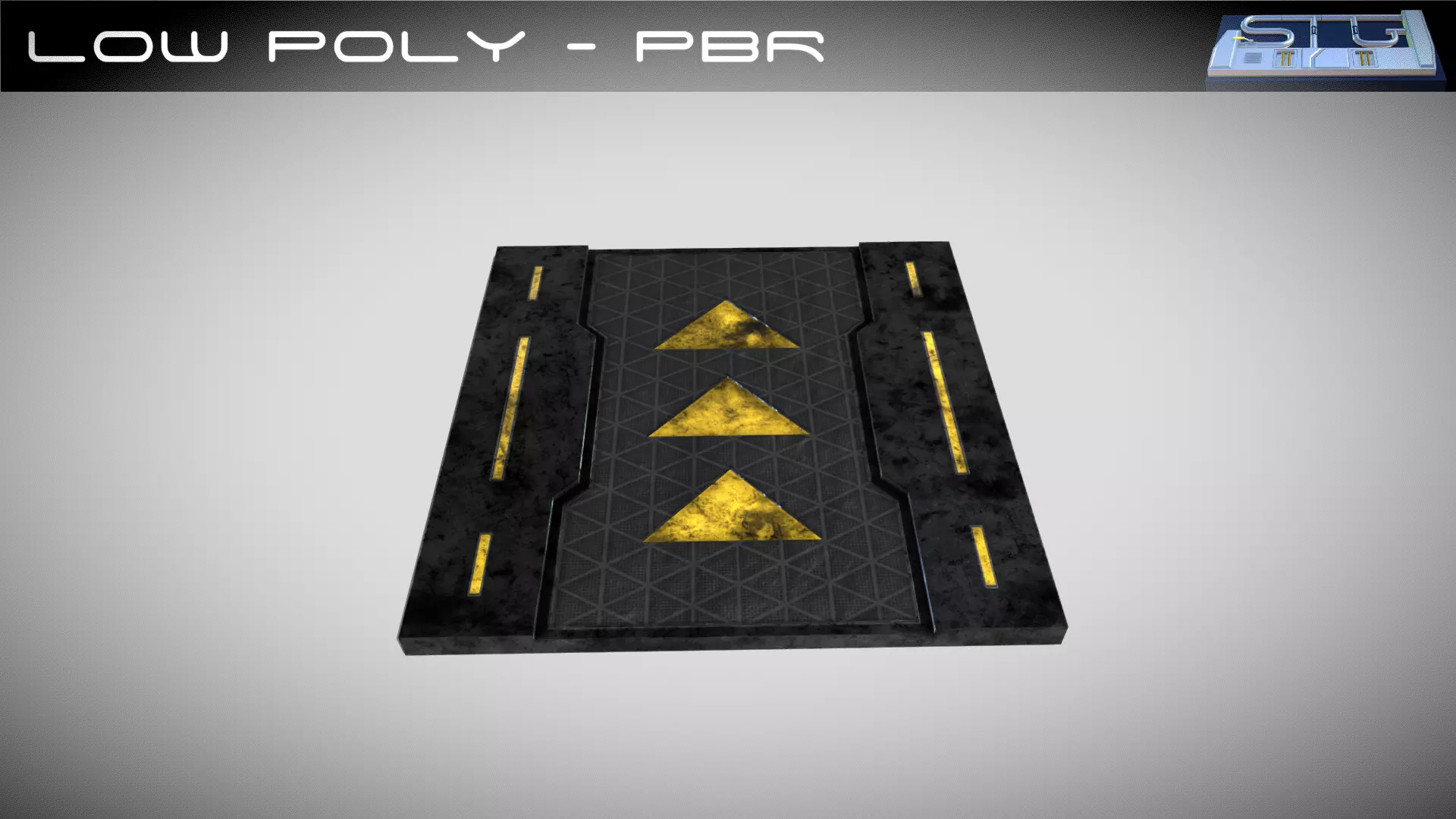 Sci-fi Floor Element Low-poly 3D model_0