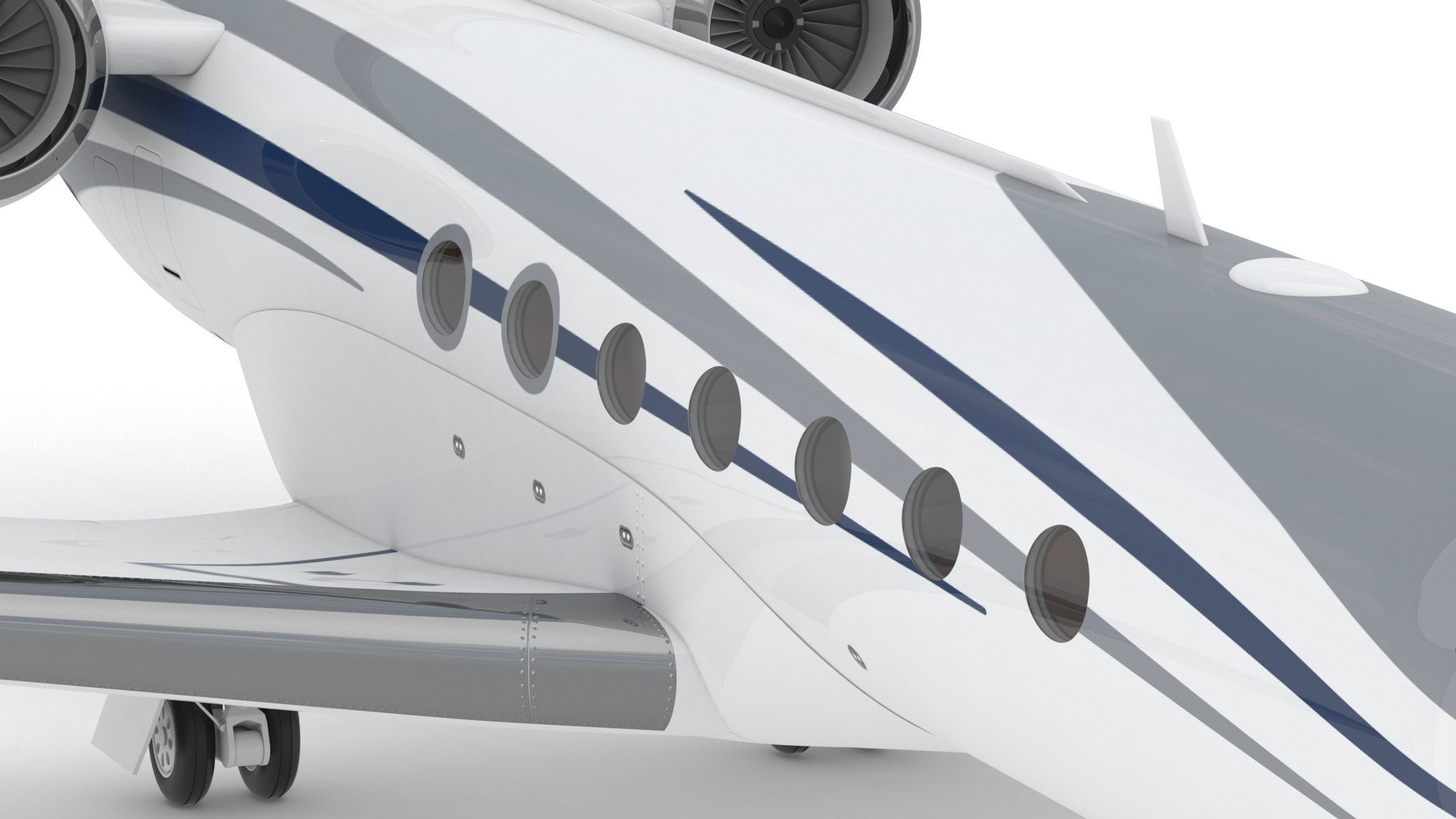 Gulfstream G550 with Interior and Cockpit 3D model_12