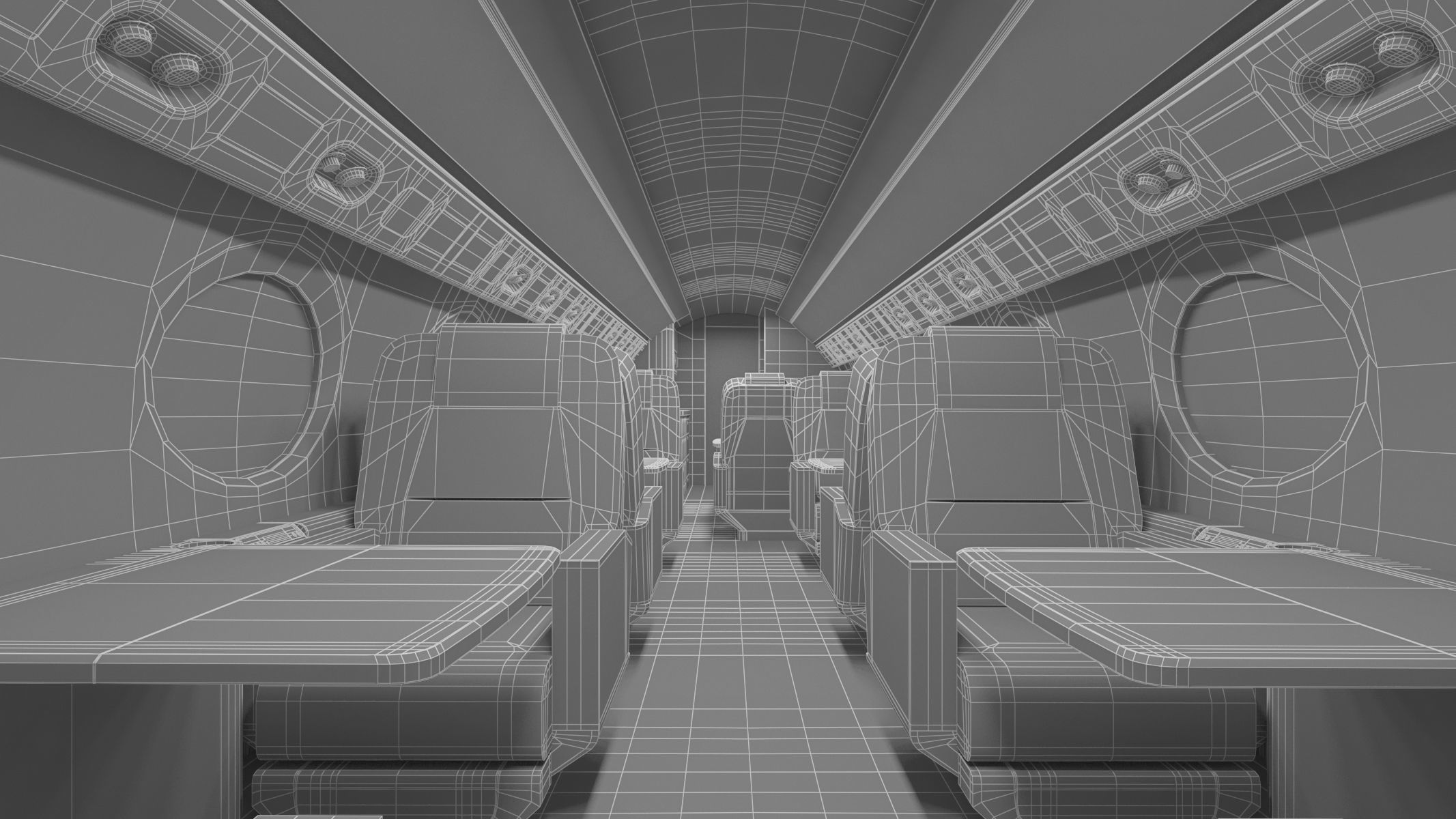 Gulfstream G550 with Interior and Cockpit 3D model_35