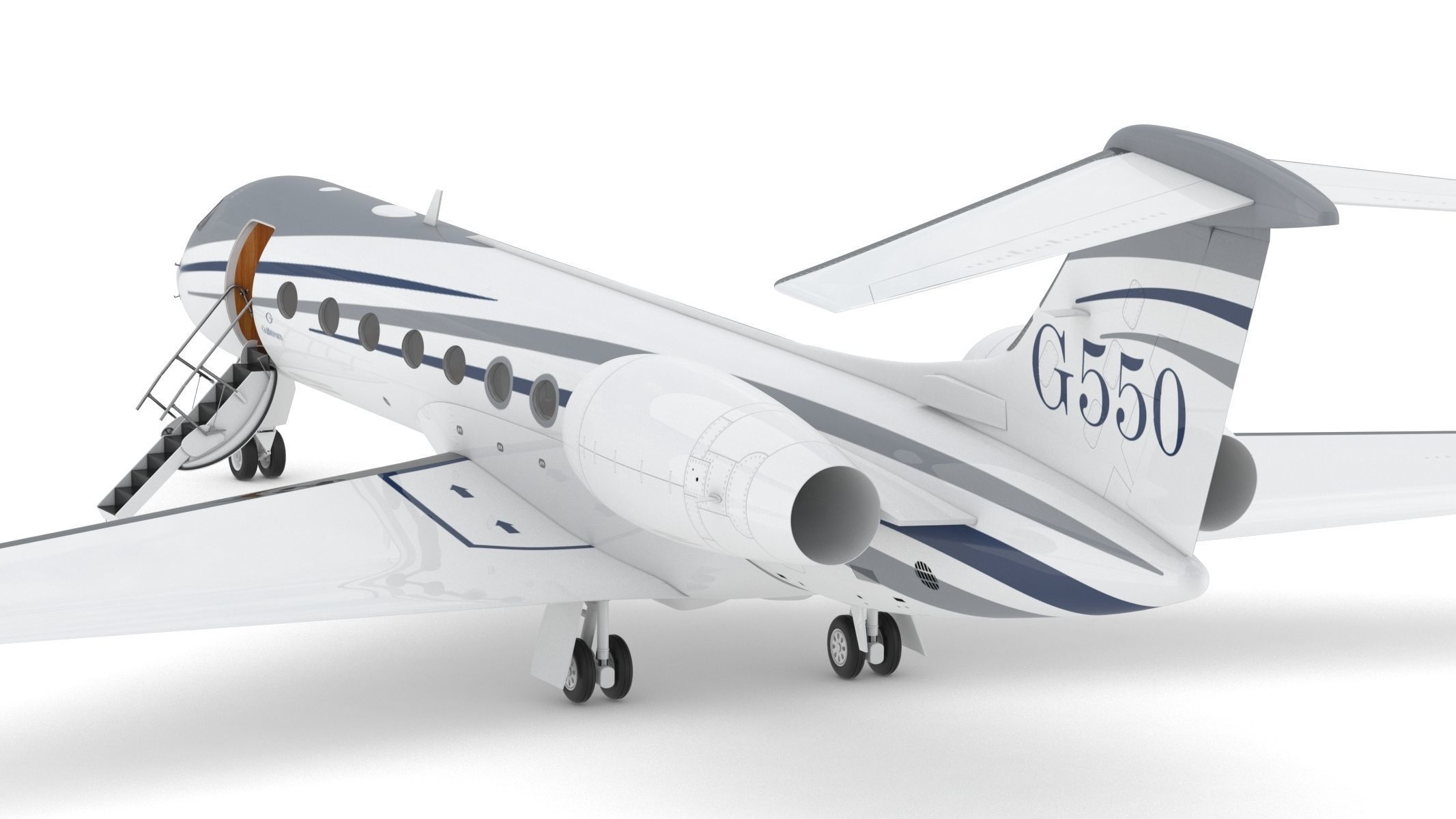Gulfstream G550 with Interior and Cockpit 3D model_7