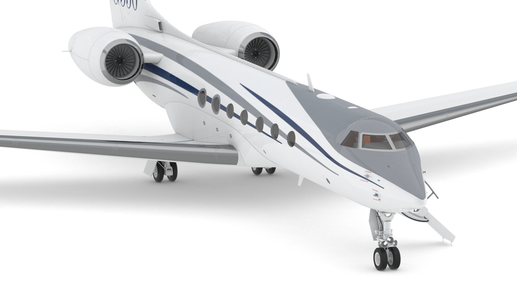 Gulfstream G550 with Interior and Cockpit 3D model_2