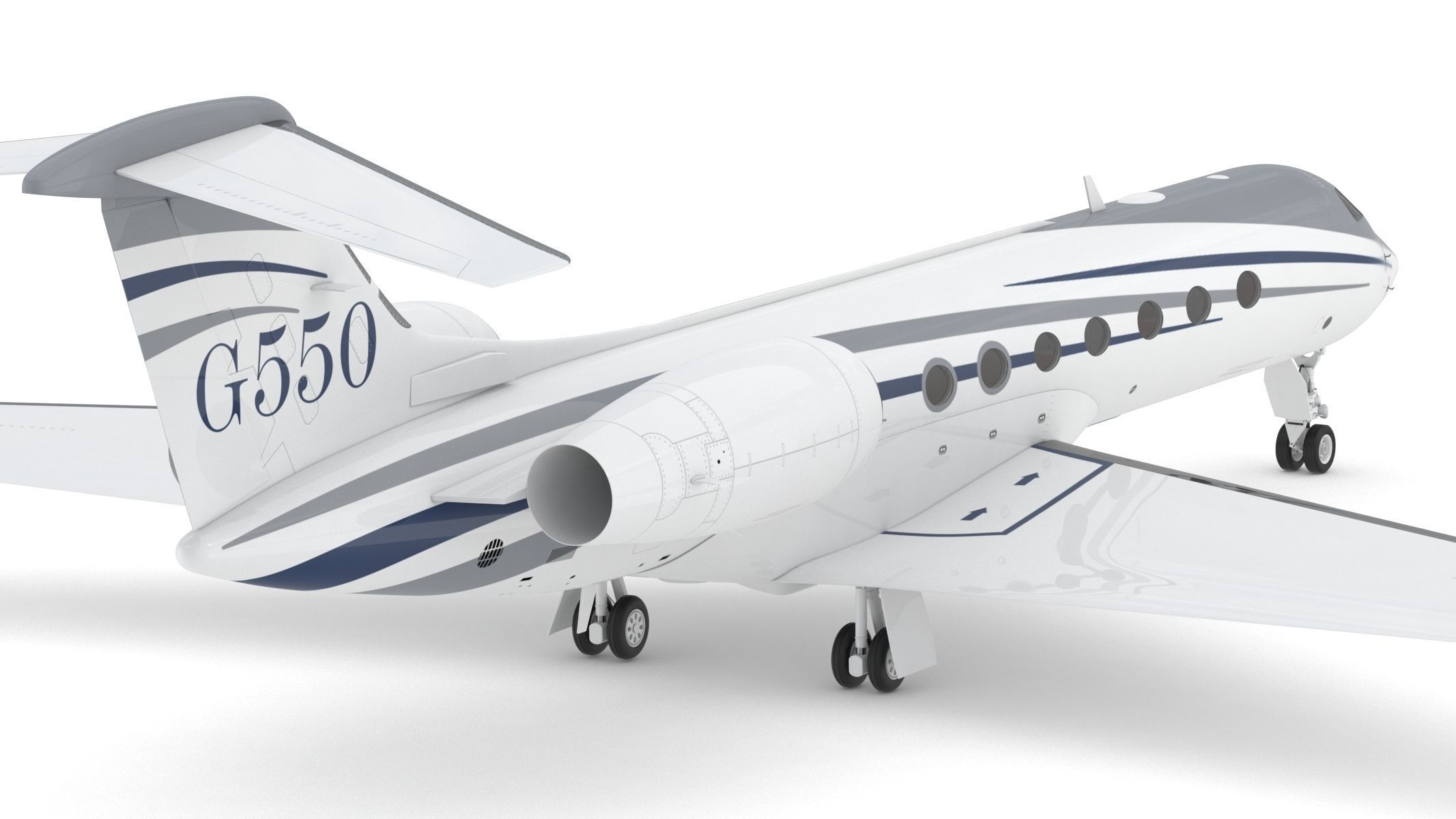 Gulfstream G550 with Interior and Cockpit 3D model_5