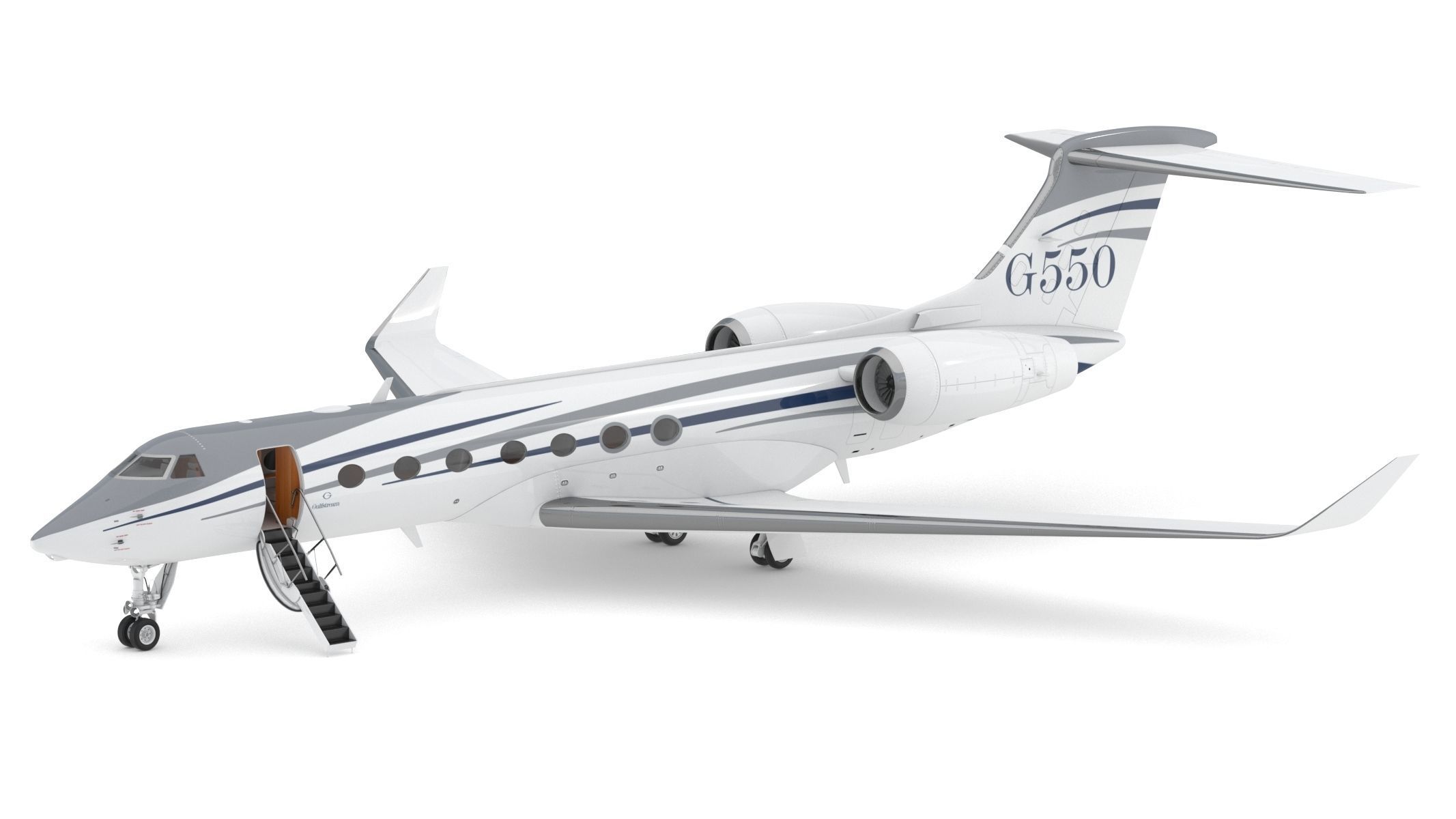 Gulfstream G550 with Interior and Cockpit 3D model_9