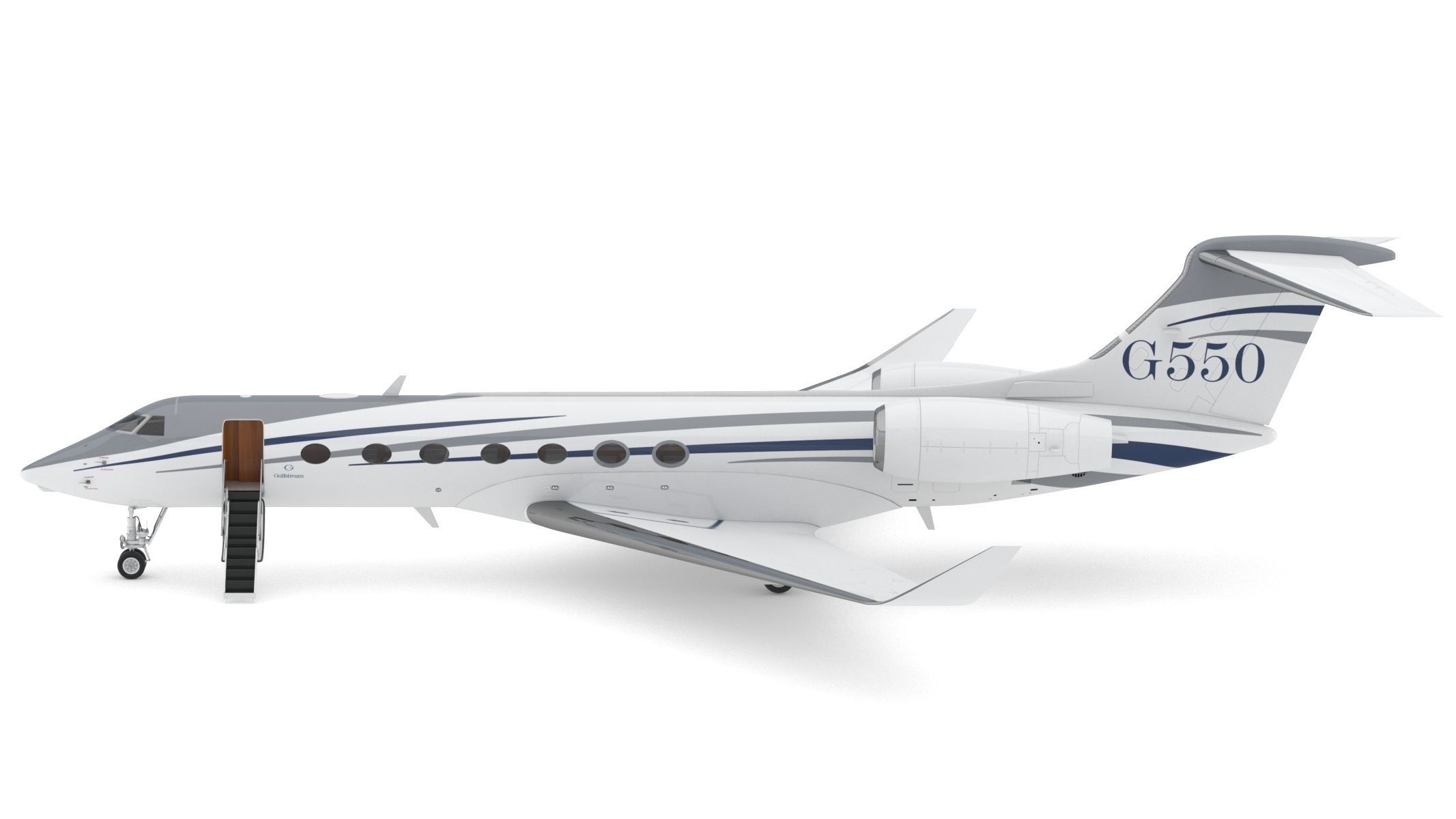 Gulfstream G550 with Interior and Cockpit 3D model_8