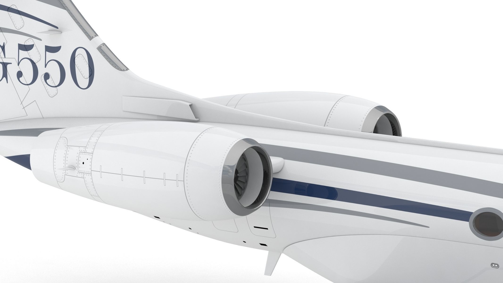 Gulfstream G550 with Interior and Cockpit 3D model_13