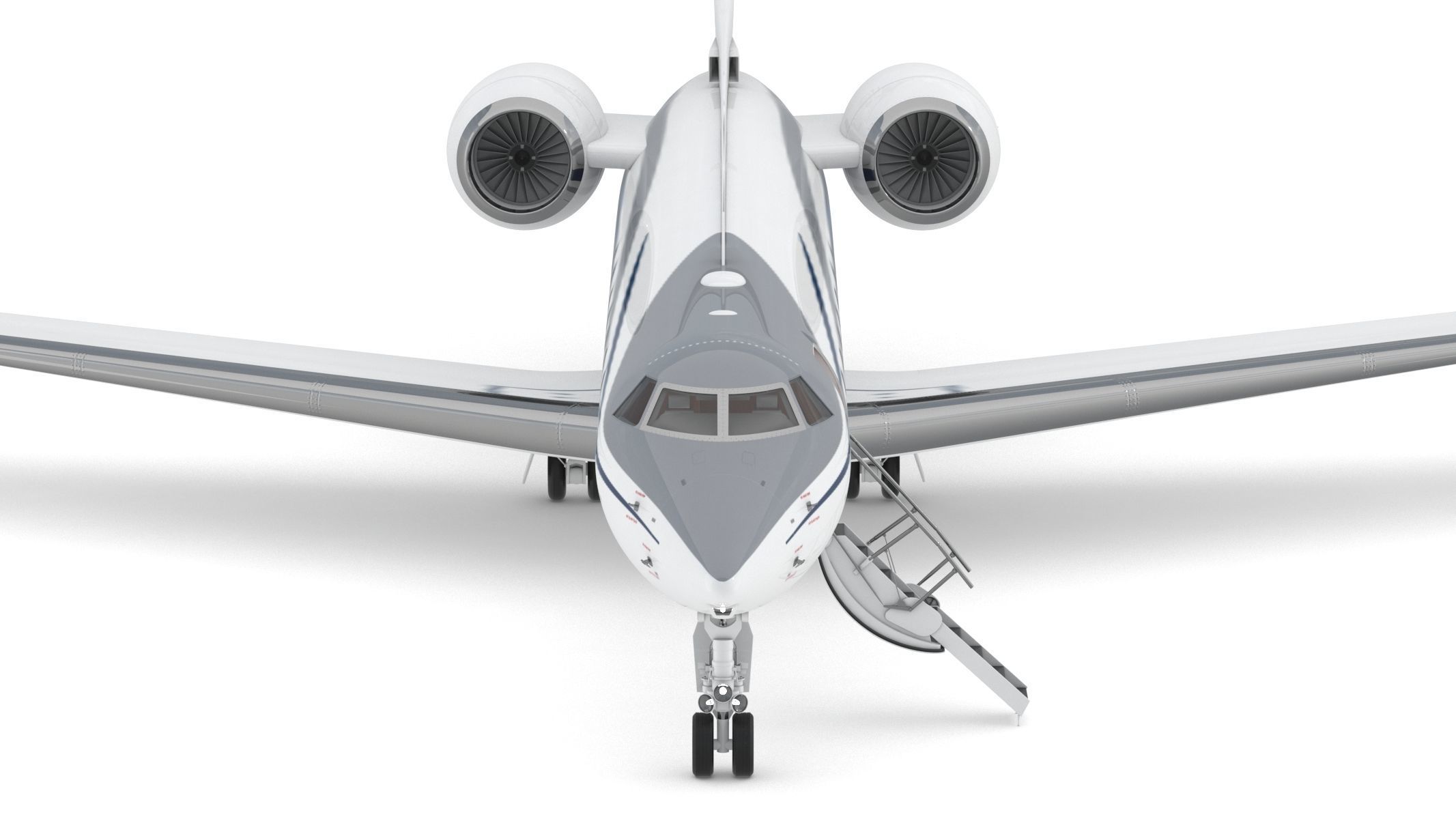 Gulfstream G550 with Interior and Cockpit 3D model_1