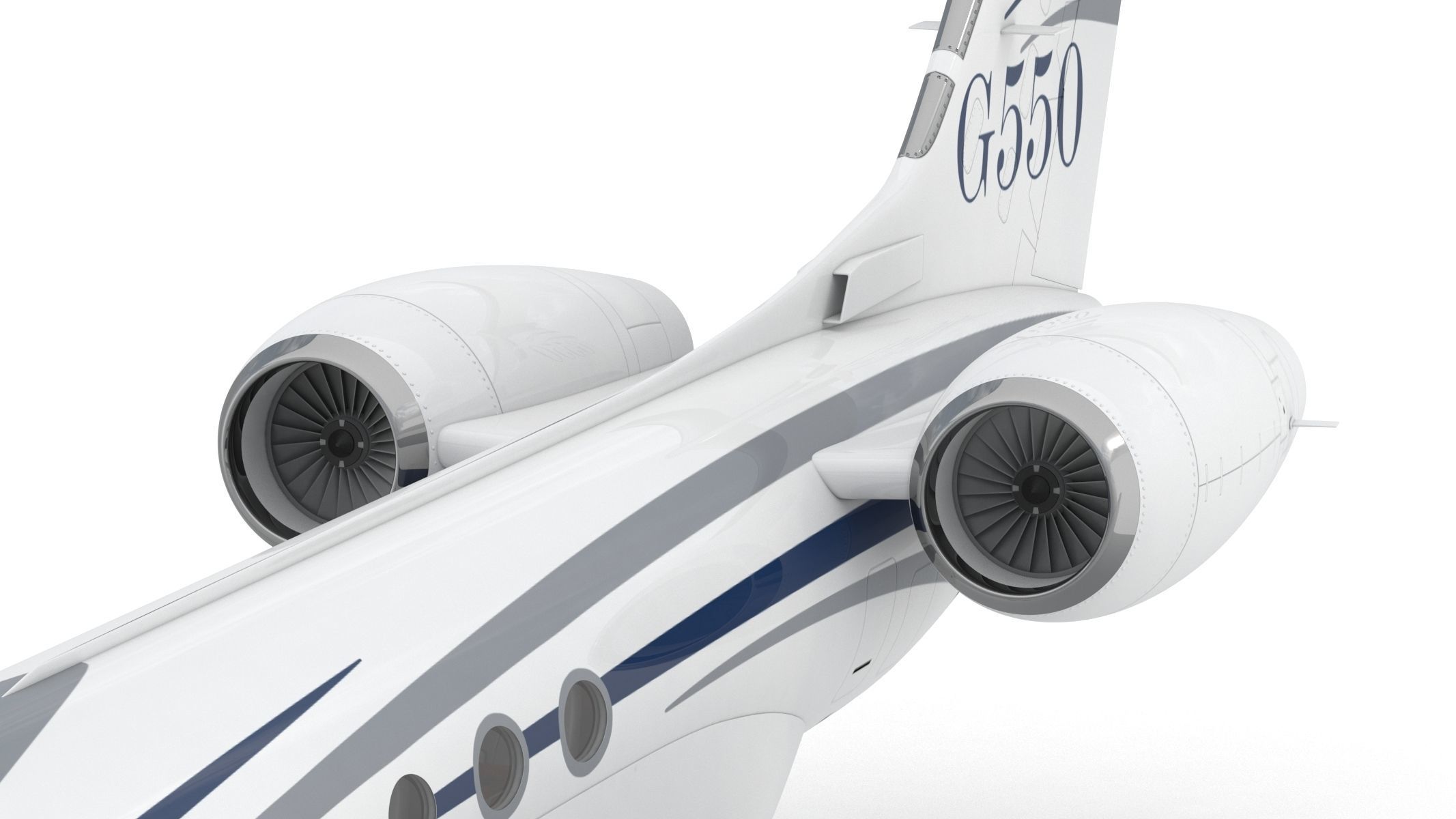 Gulfstream G550 with Interior and Cockpit 3D model_10