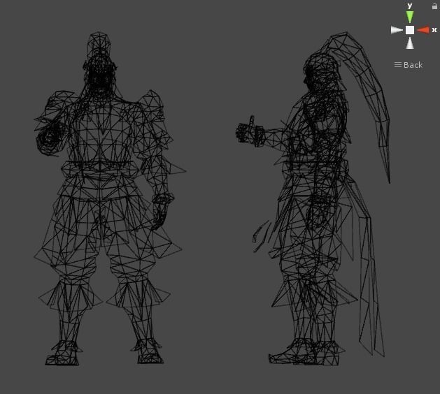 Chinese old warrior shi Low-poly humanoid rigged 3D model Low-poly 3D model_8