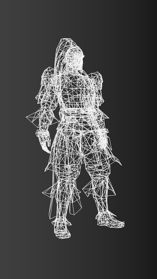 Chinese old warrior shi Low-poly humanoid rigged 3D model Low-poly 3D model_2