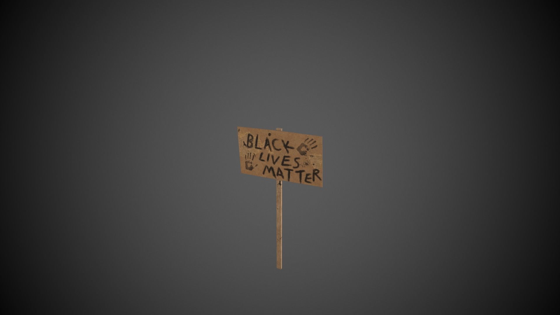 Black Lives Matter Banner Protest Low-poly 3D model_10