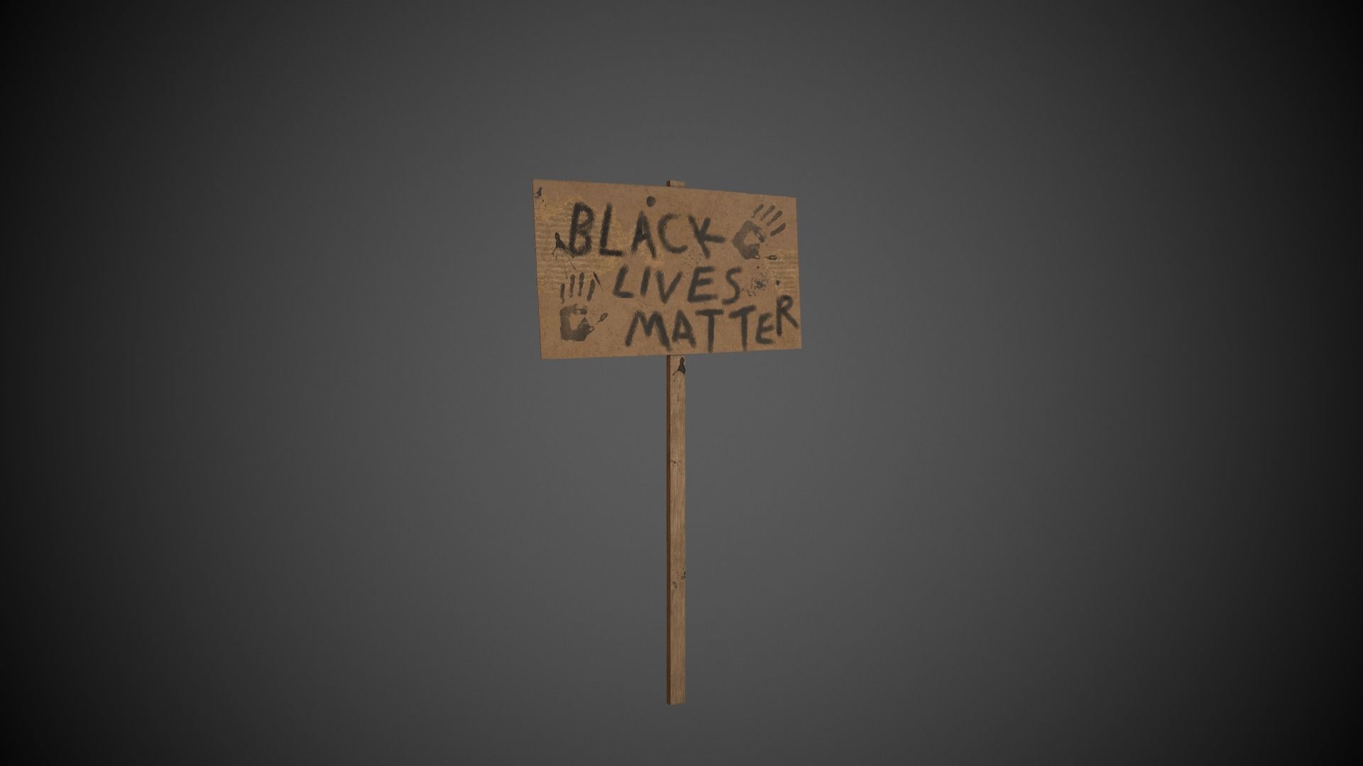 Black Lives Matter Banner Protest Low-poly 3D model_5