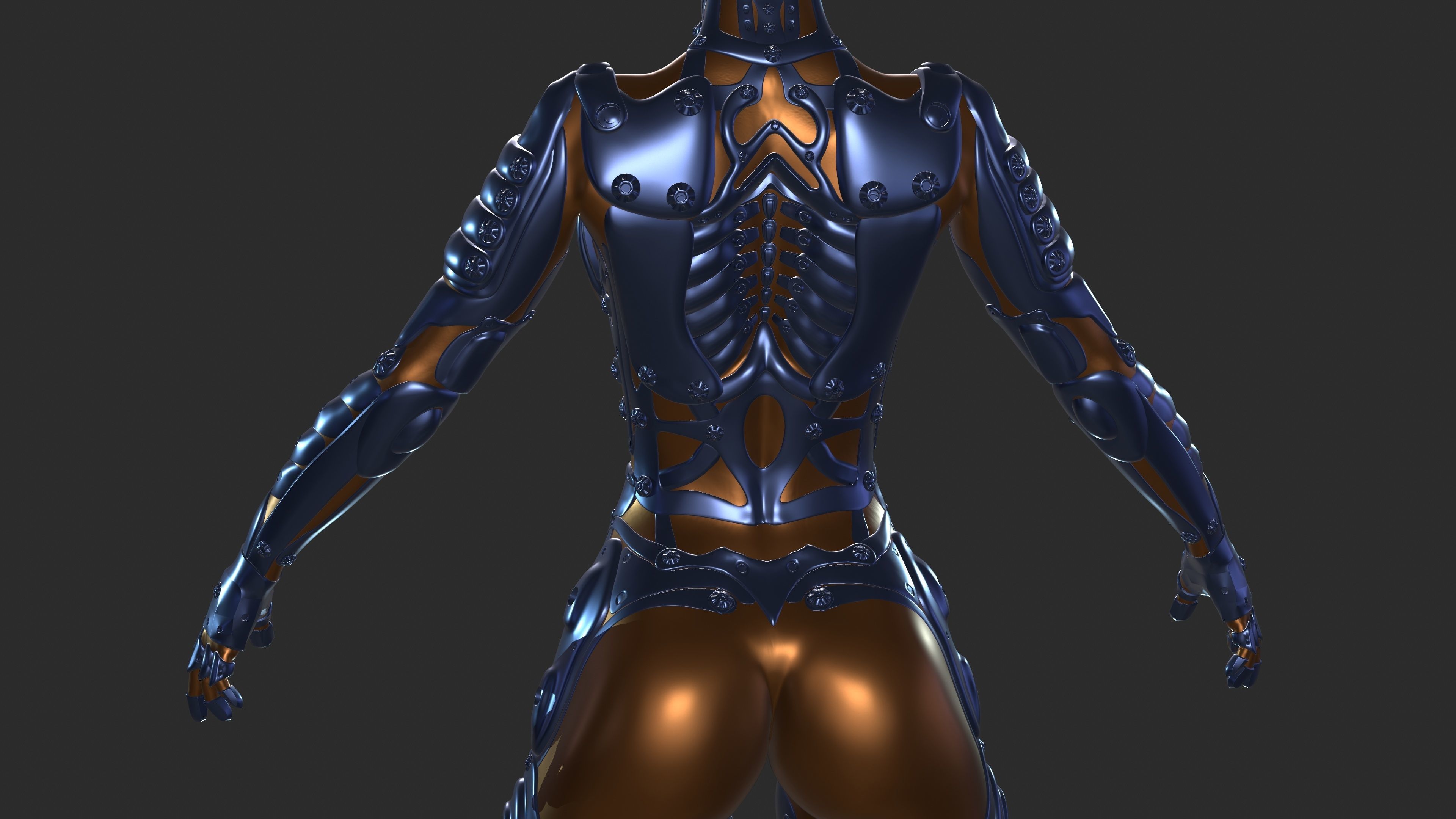 Ghost Fury Sci-Fi Android Cyber Hi-Poly 3D model_17