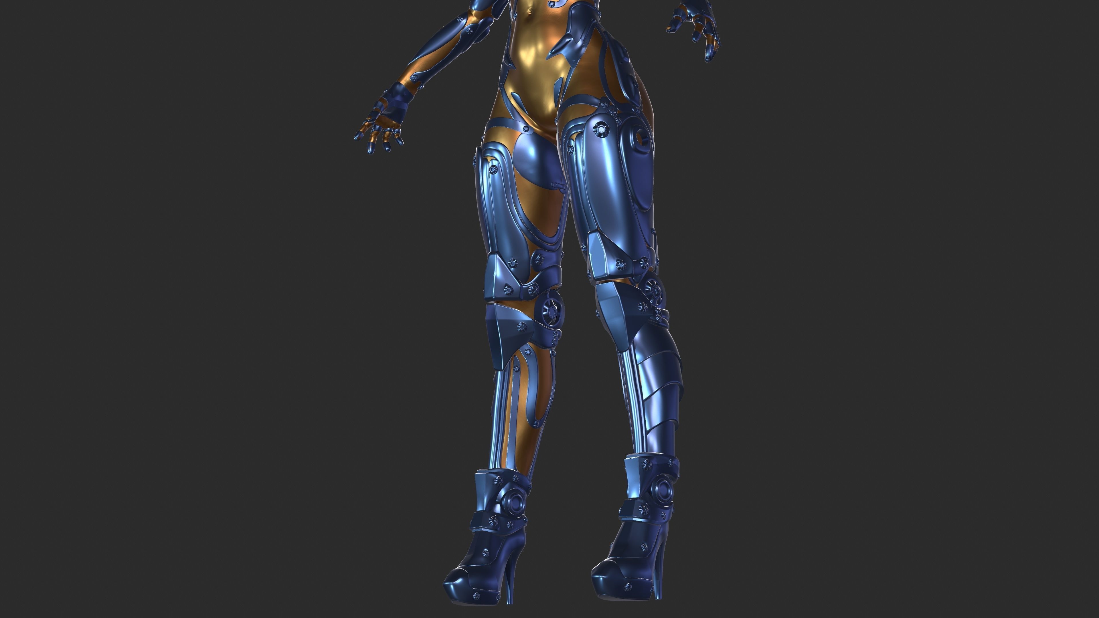Ghost Fury Sci-Fi Android Cyber Hi-Poly 3D model_21
