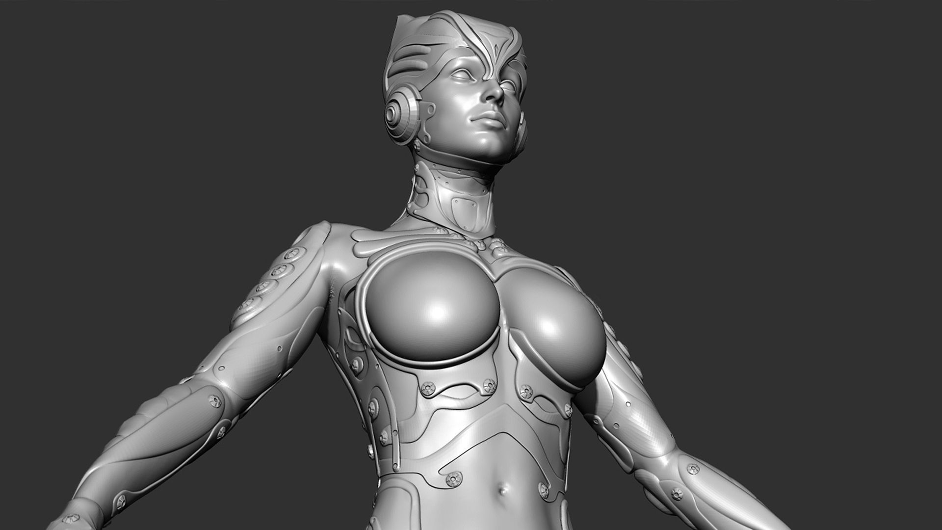 Ghost Fury Sci-Fi Android Cyber Hi-Poly 3D model_11