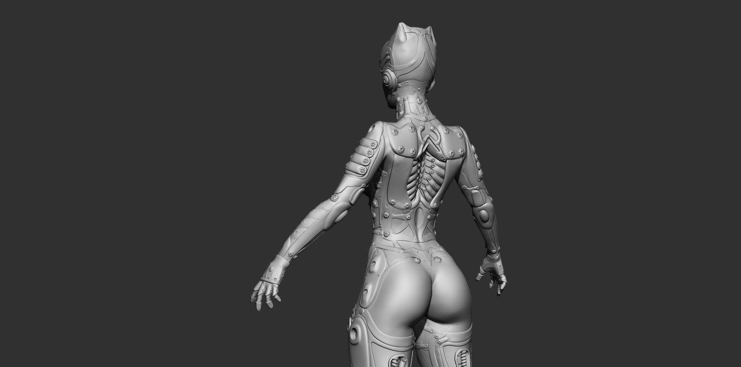 Ghost Fury Sci-Fi Android Cyber Hi-Poly 3D model_26