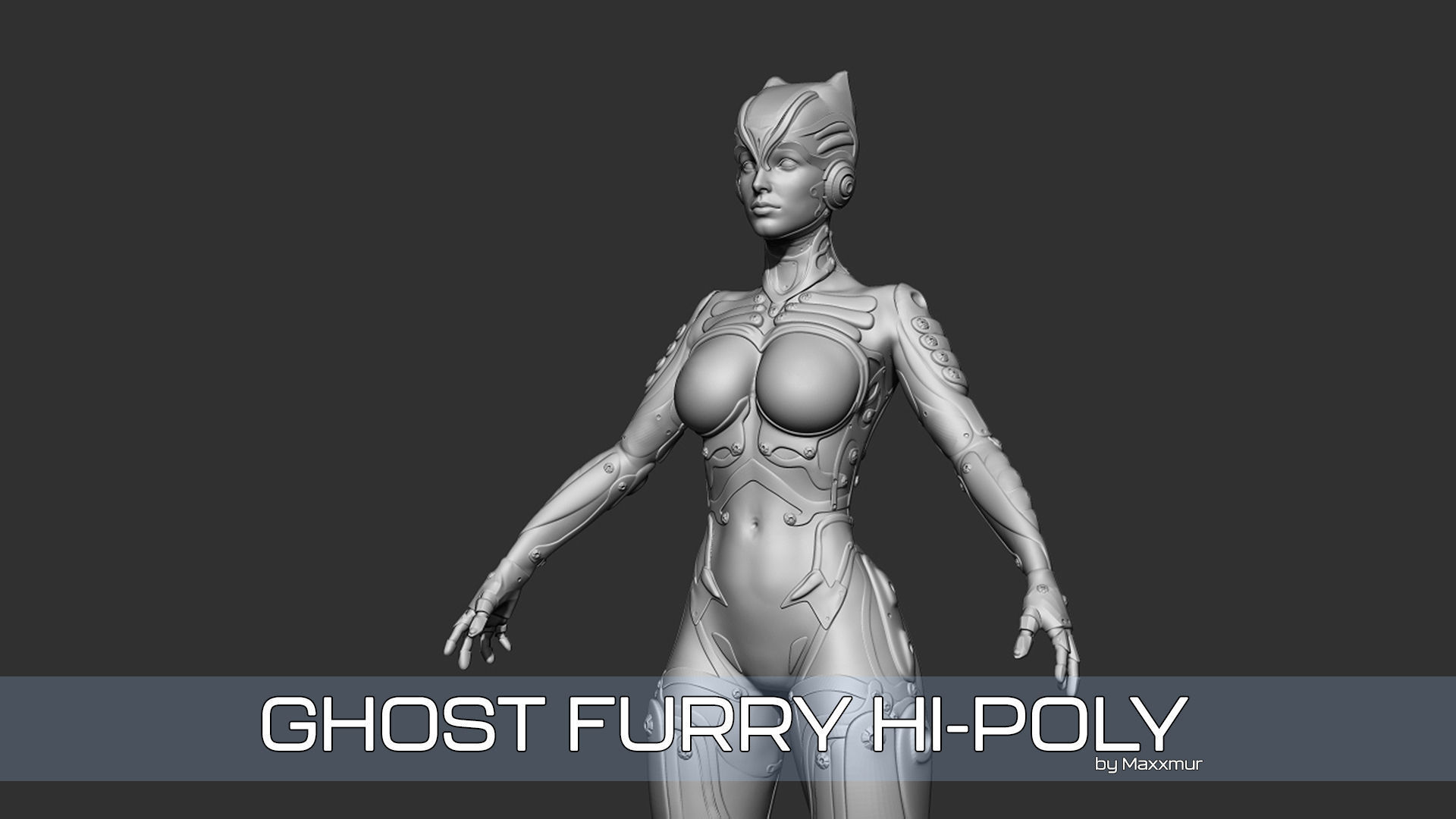 Ghost Fury Sci-Fi Android Cyber Hi-Poly 3D model_3