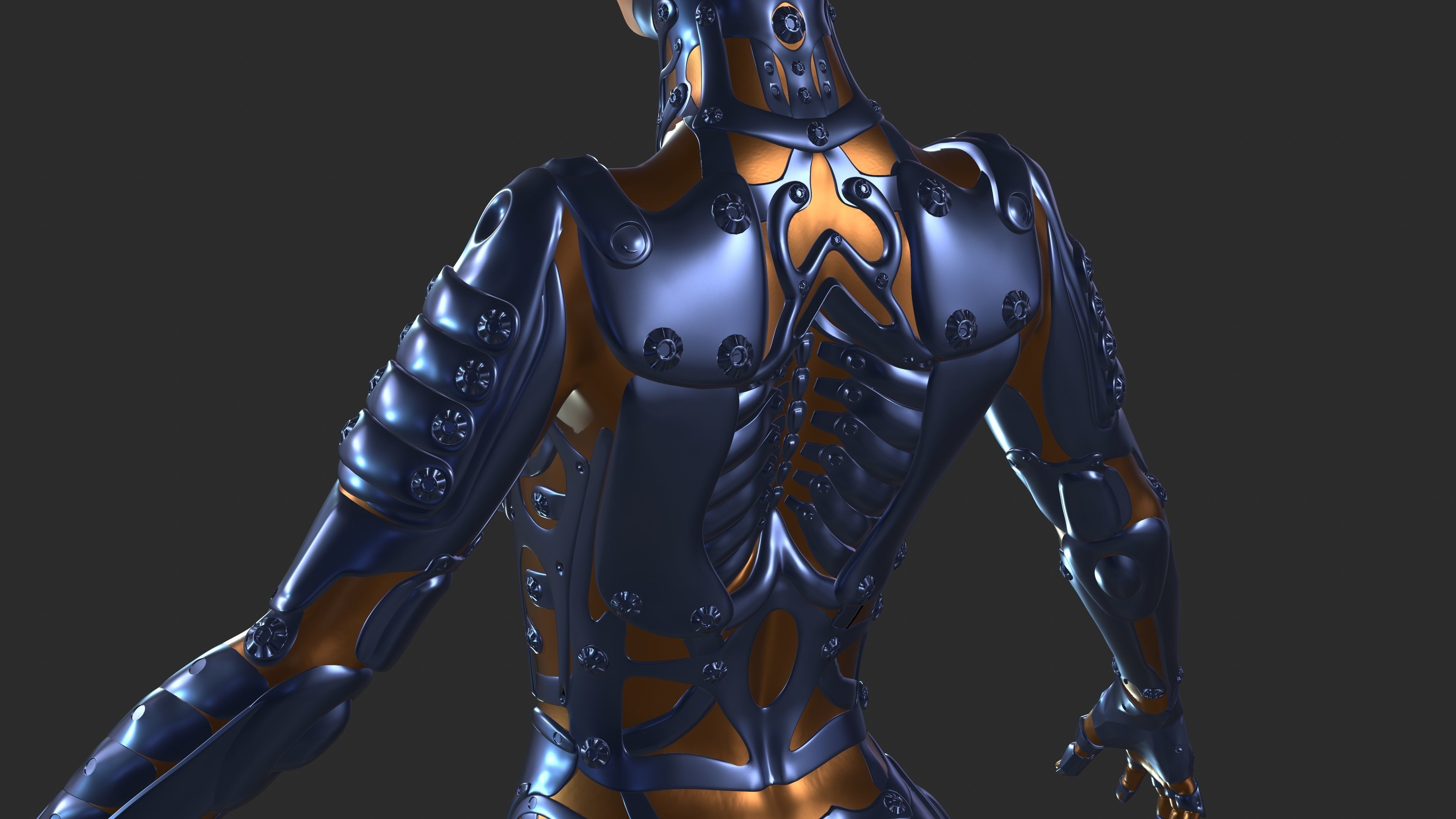 Ghost Fury Sci-Fi Android Cyber Hi-Poly 3D model_18