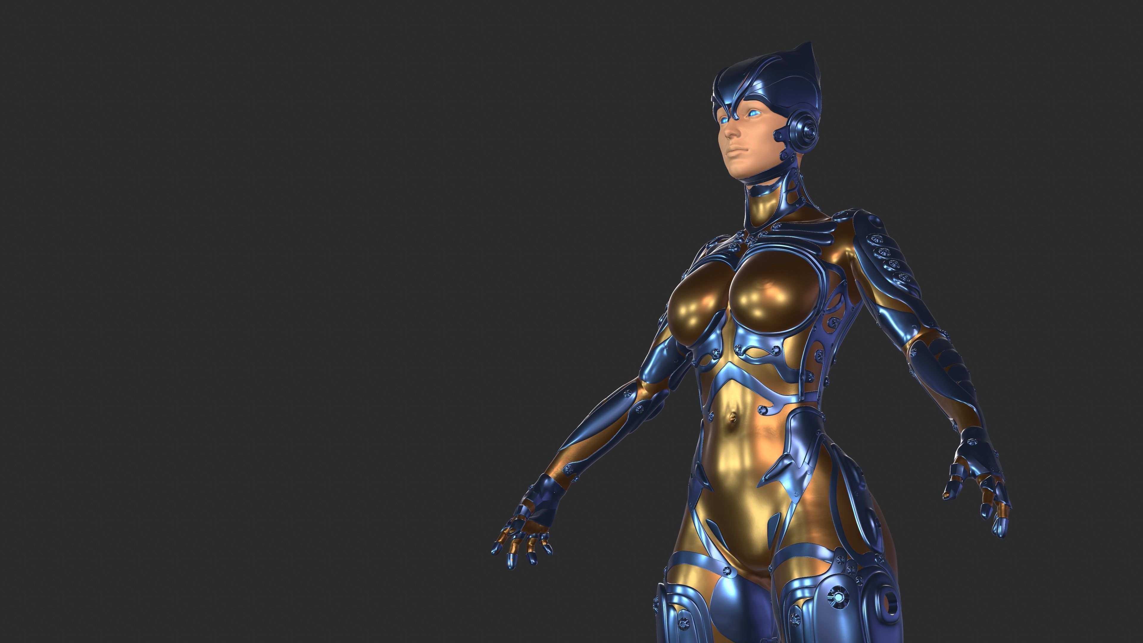 Ghost Fury Sci-Fi Android Cyber Hi-Poly 3D model_22