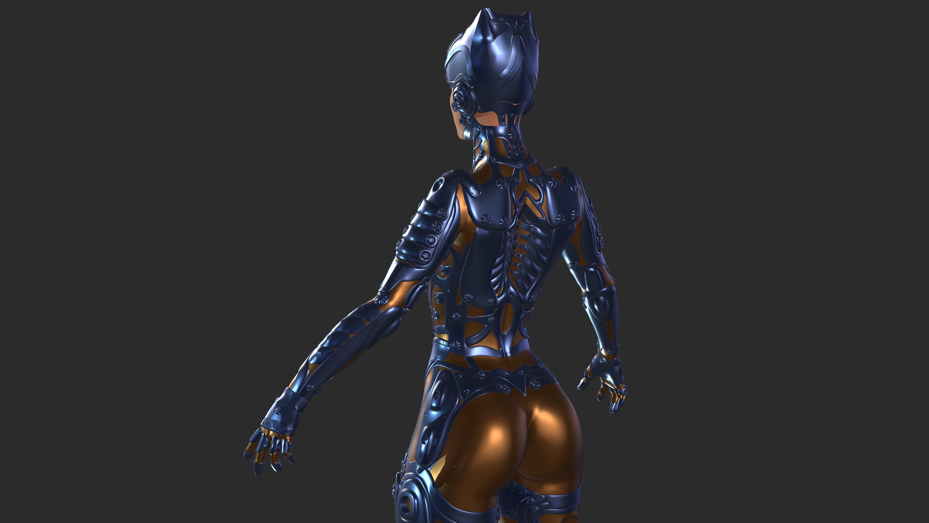 Ghost Fury Sci-Fi Android Cyber Hi-Poly 3D model_14