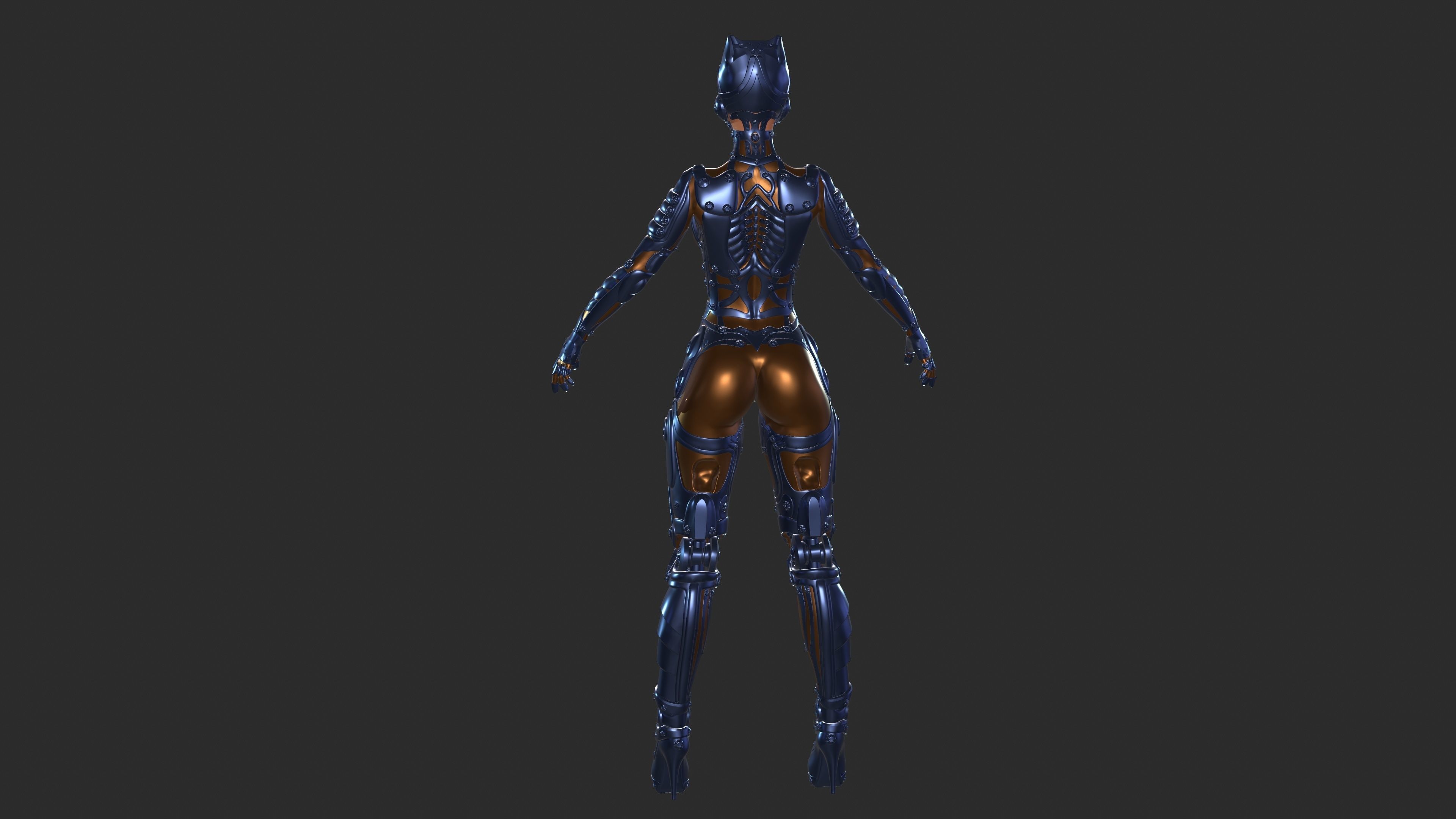 Ghost Fury Sci-Fi Android Cyber Hi-Poly 3D model_16