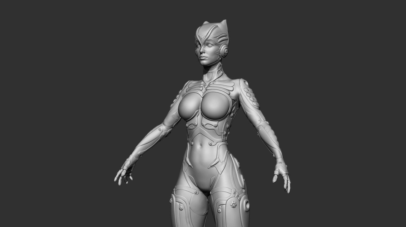 Ghost Fury Sci-Fi Android Cyber Hi-Poly 3D model_5