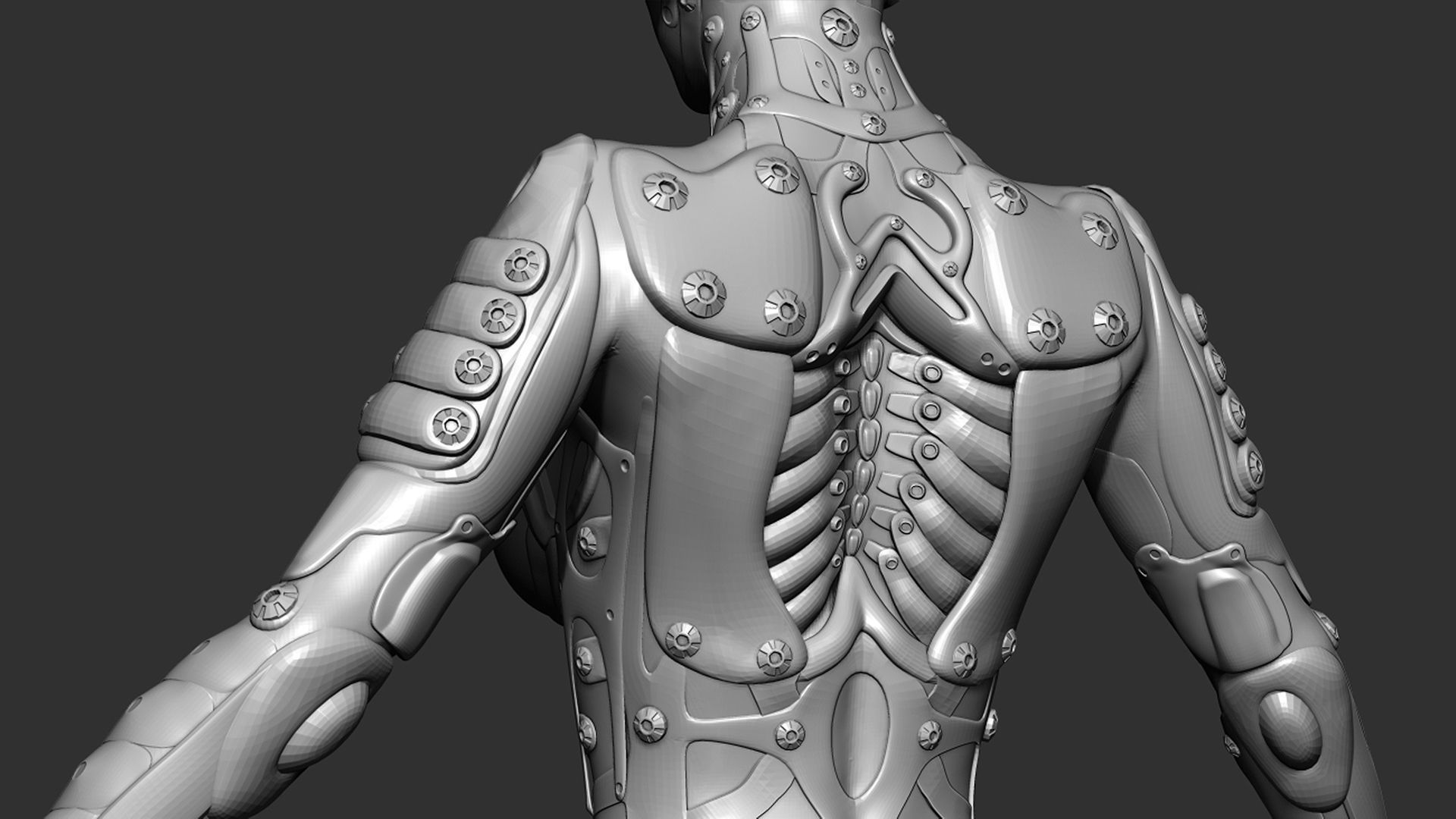 Ghost Fury Sci-Fi Android Cyber Hi-Poly 3D model_9