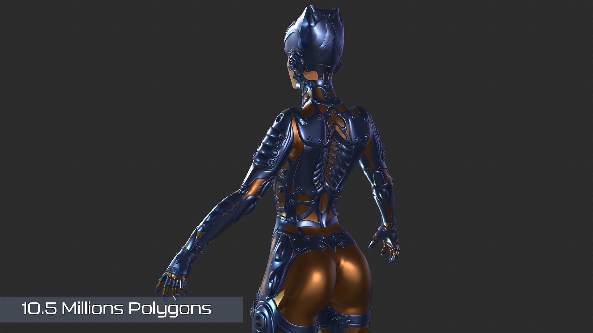 Ghost Fury Sci-Fi Android Cyber Hi-Poly 3D model_2